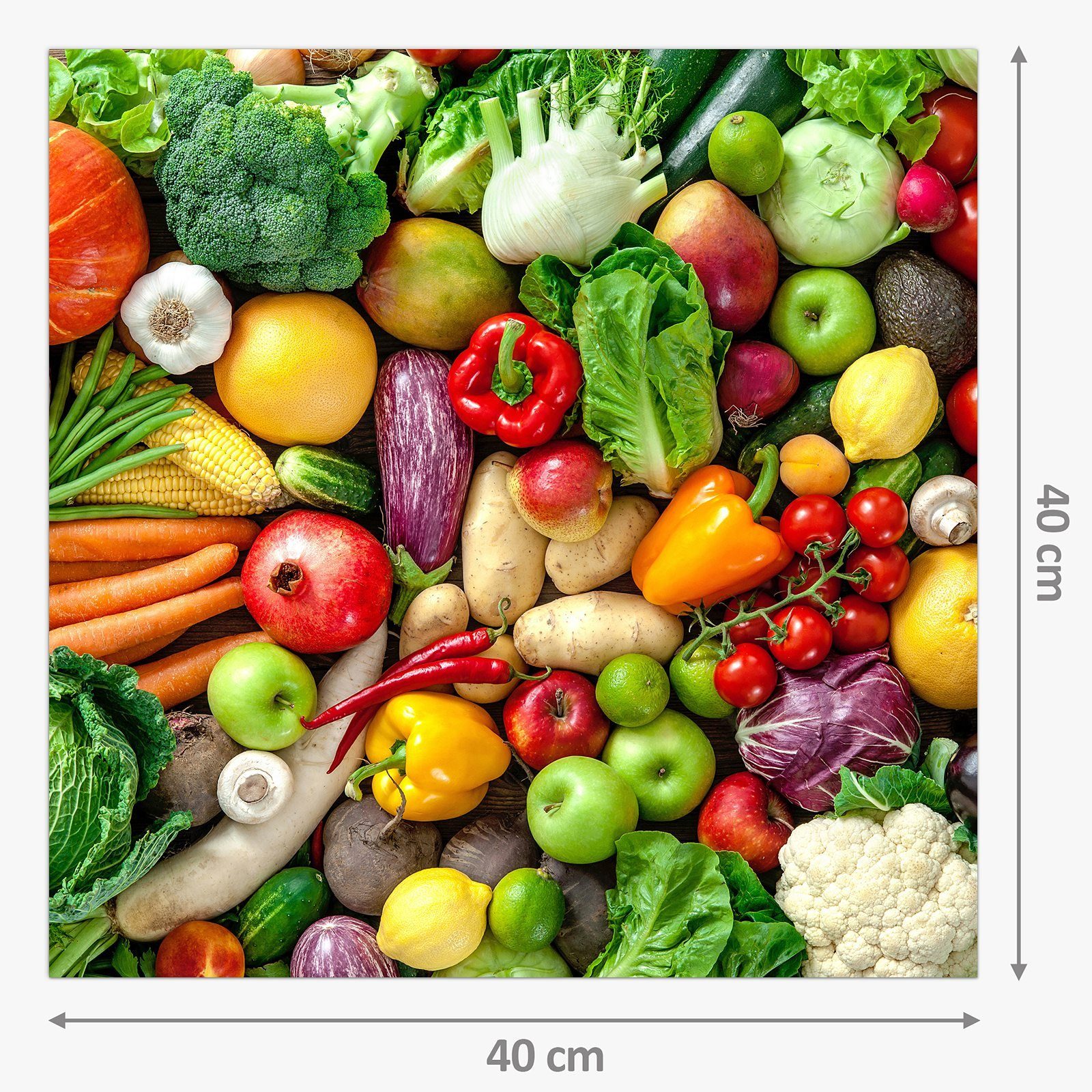 Gemüse mit Spritzschutz Glas Primedeco Obst und Motiv Küchenrückwand Küchenrückwand