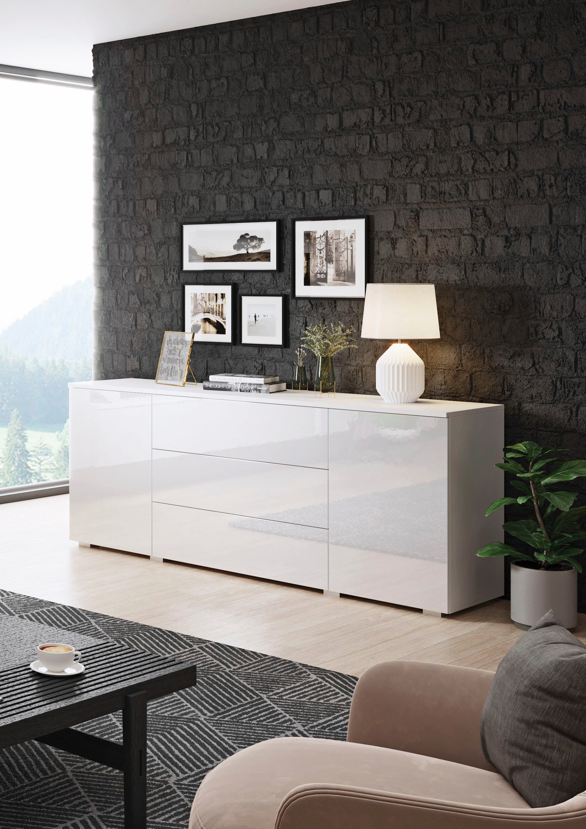 INOSIGN Sideboard PARIS (1 St), Moderne 150cm breite grifflose Kommode, vie günstig online kaufen