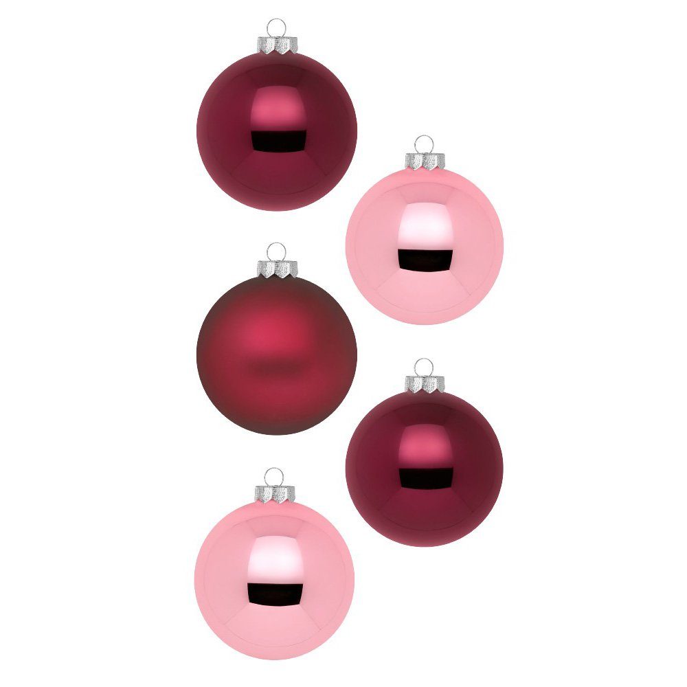 24 Glas Weihnachtsbaumkugel, MAGIC Inge Kiss 3cm Stück Weihnachtskugeln Berry by