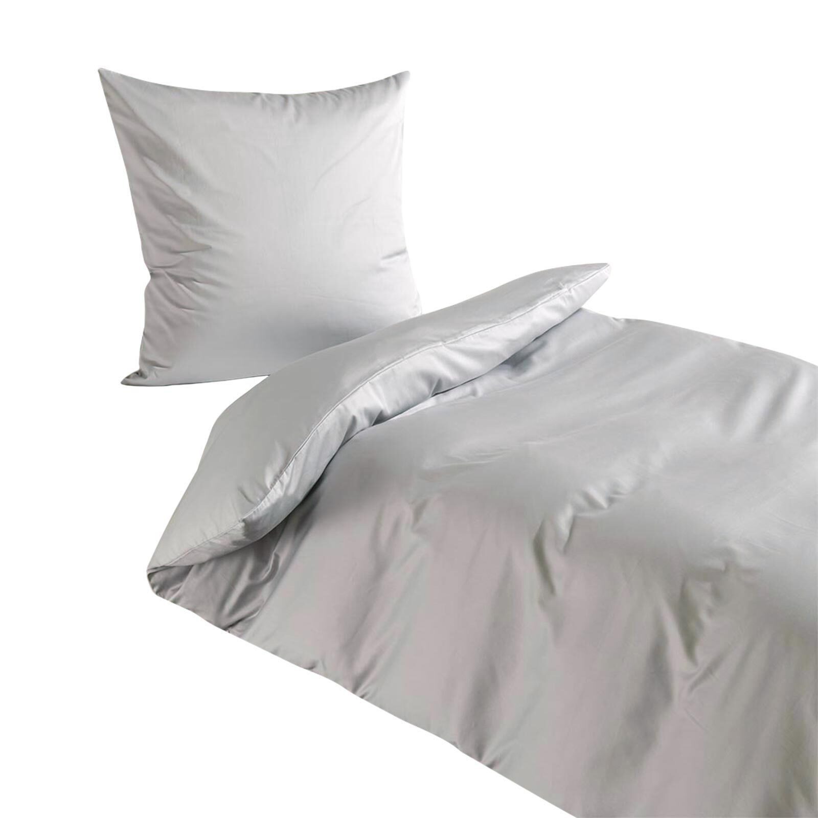 TRAUMSCHLAF Bettwäsche Pure, Mako Satin, 3 teilig, hochwertige Satin Bettwäsche