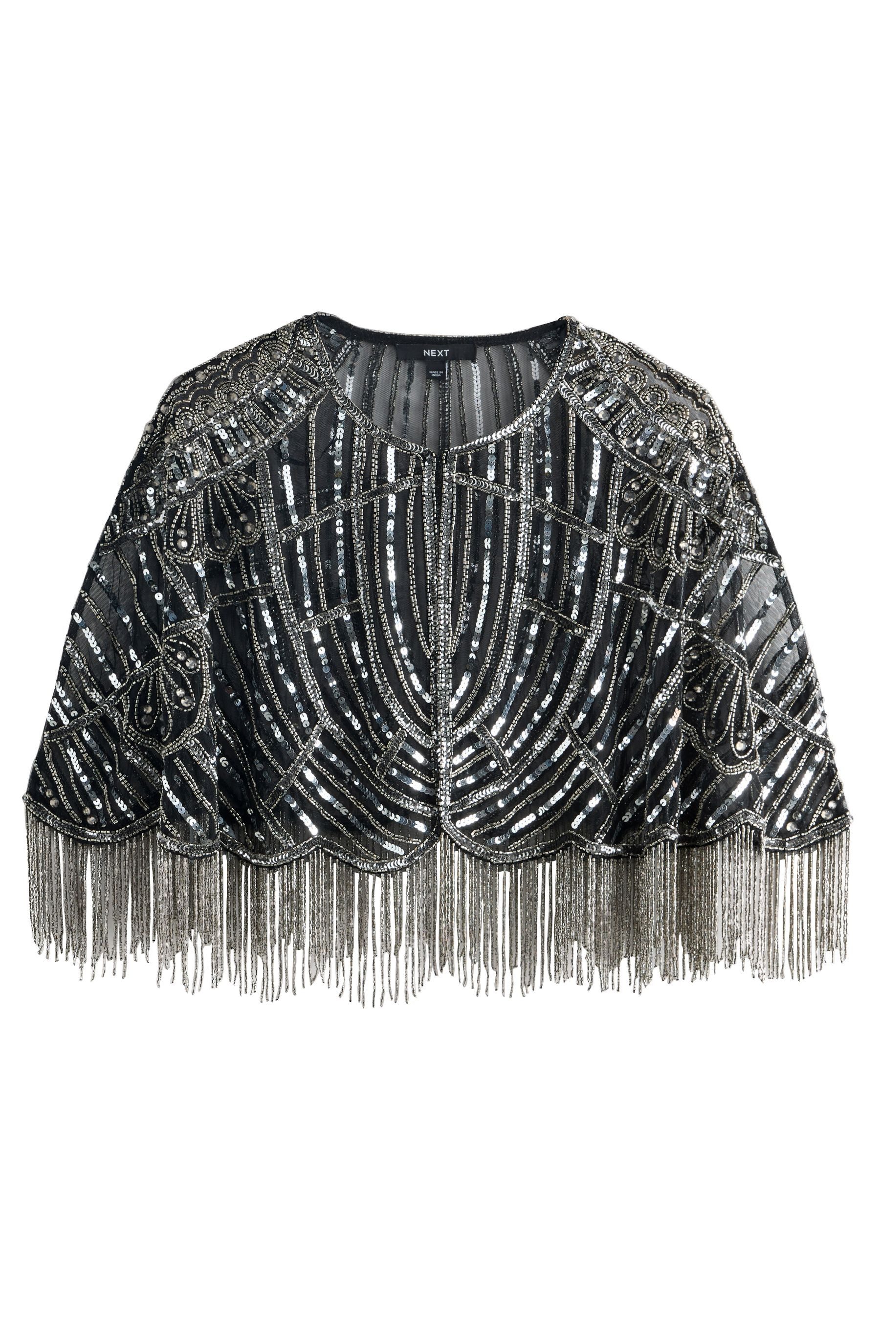 Next Jackenblazer Verzierte Cape-Jacke mit Perlchen (1-tlg)