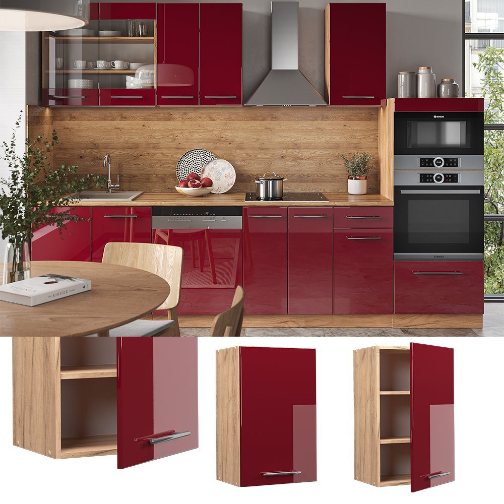 Vicco Hängeschrank Fame-Line, Bordeaux Hochglanz/Goldkraft Eiche, günstig online kaufen