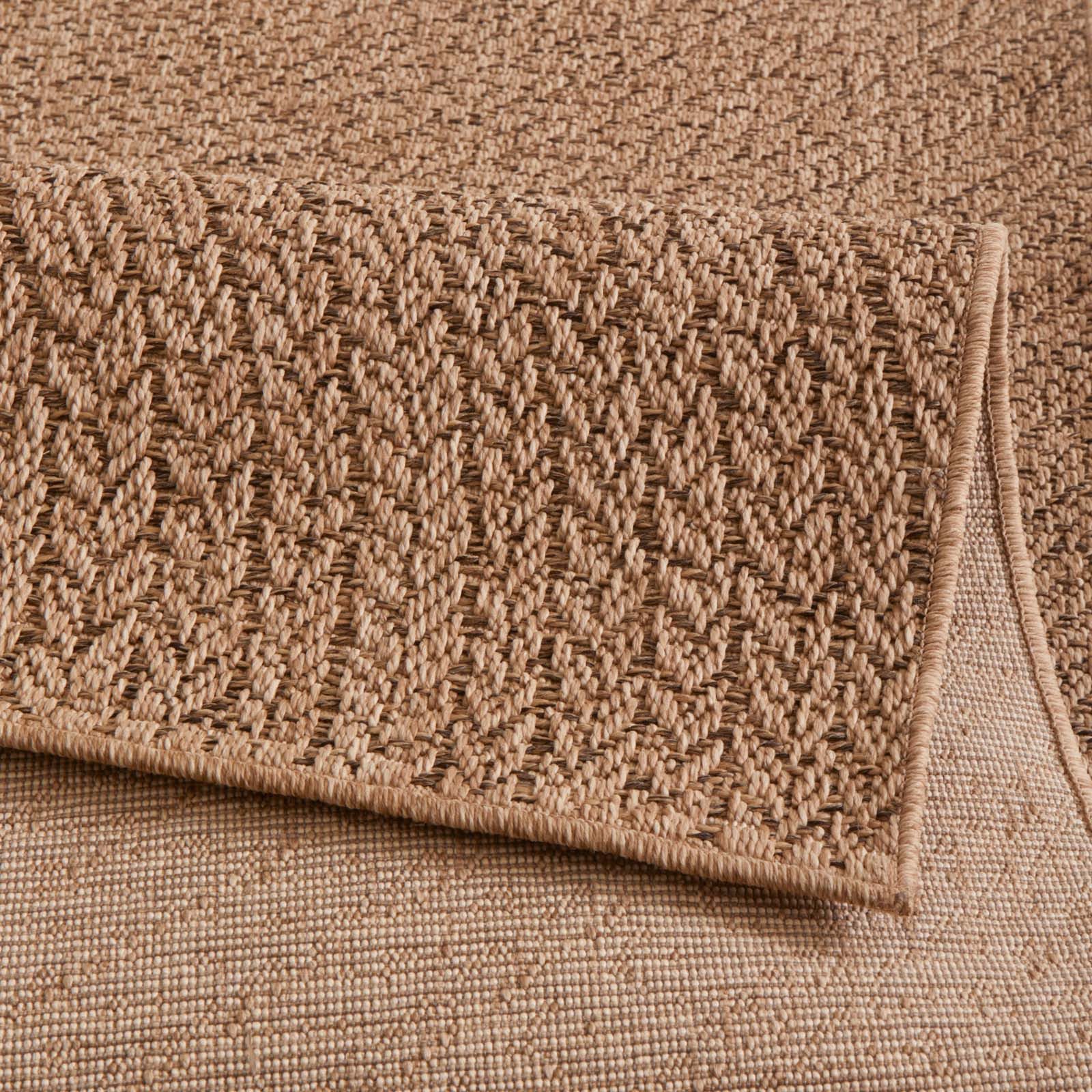 TaraCarpet Teppich TaraCarpet Borneo Welle Outdoor Teppich – Wetterfester Indoor & Outdoo, rechteckig, Höhe: 6 mm, Küche Wohnzimmer Terrasse Garten Balkon beige – Bild 5 von 5