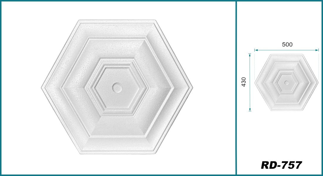 Hexim Wanddekoobjekt Sechseck-50cm (HEXIM Stuckrosette aus günstig online kaufen