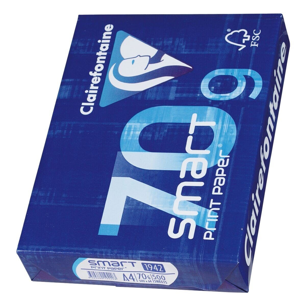 CLAIREFONTAINE Druckerpapier Smart Print Paper, Format DIN A4, 70 g/m², 168 CIE, 500 Blatt