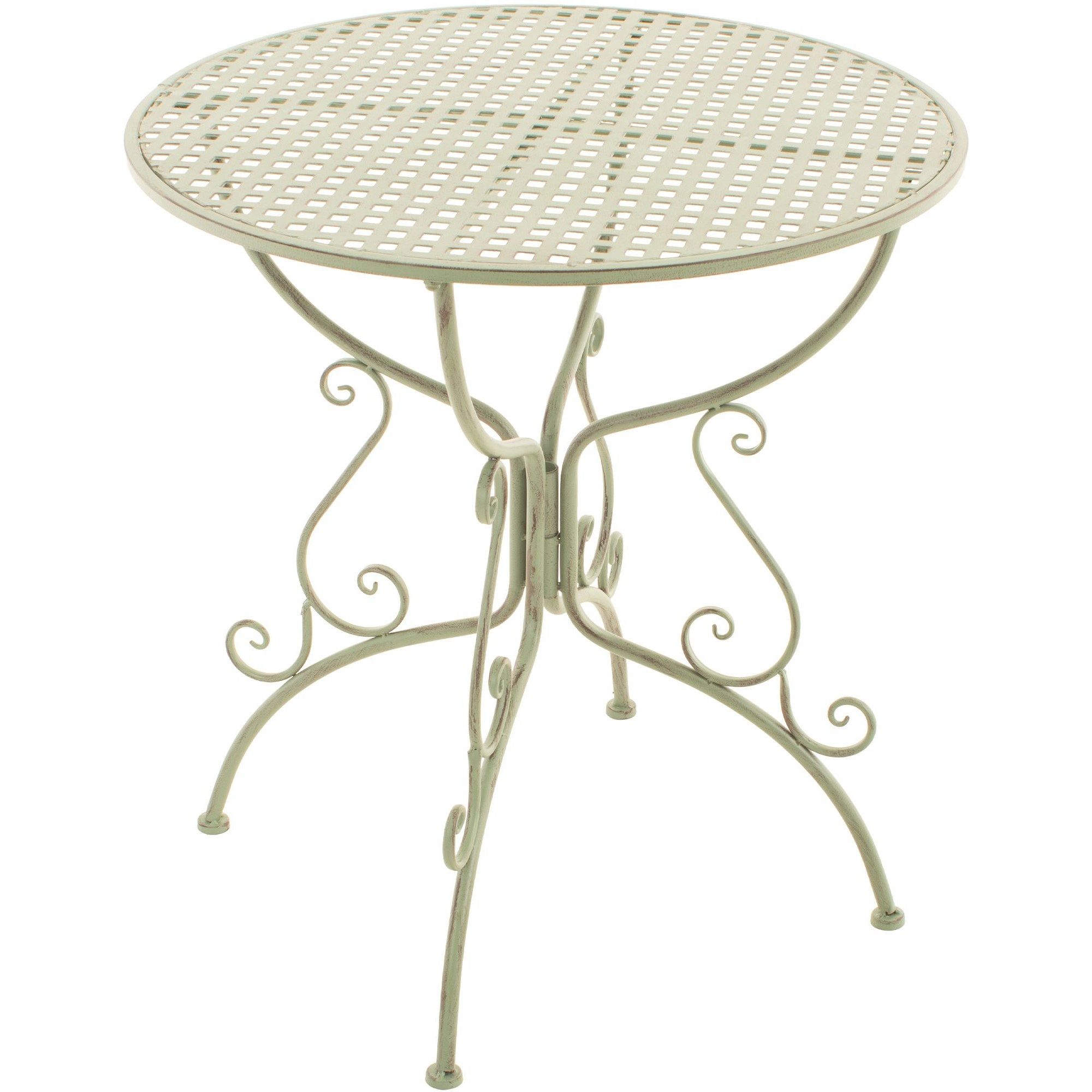 CLP Gartentisch Bistrotisch Beistelltisch Balkontisch (Spar-Set, 1-St., 70 x 70 x 74 cm stabil), Jugendstil, Eisen, antike Patina, Ø 70 cm