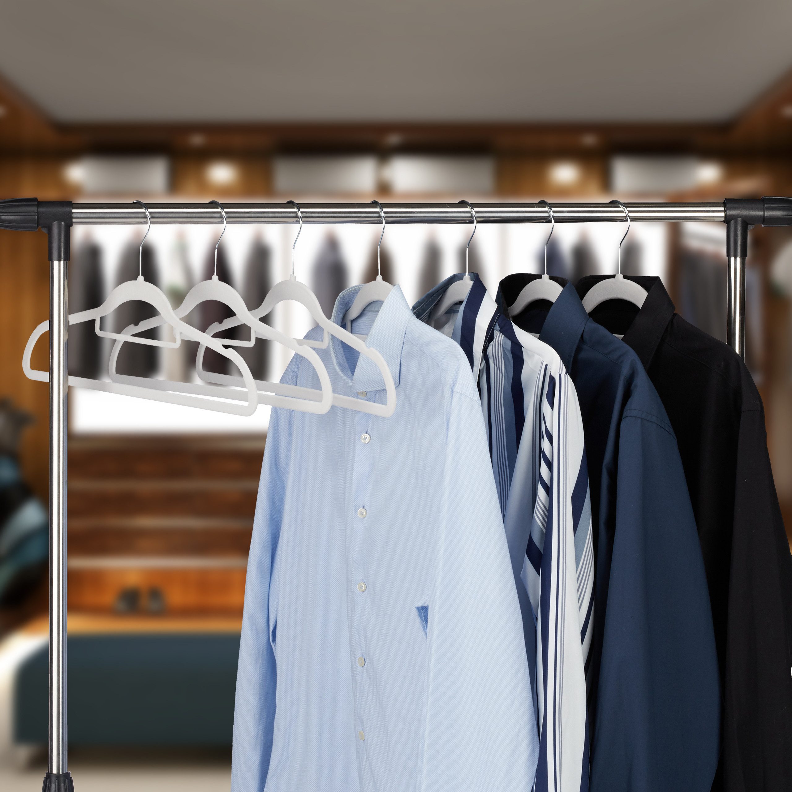 relaxdays Kleiderbügel Samt Kleiderbügel Set, (50-tlg), weiß günstig online kaufen