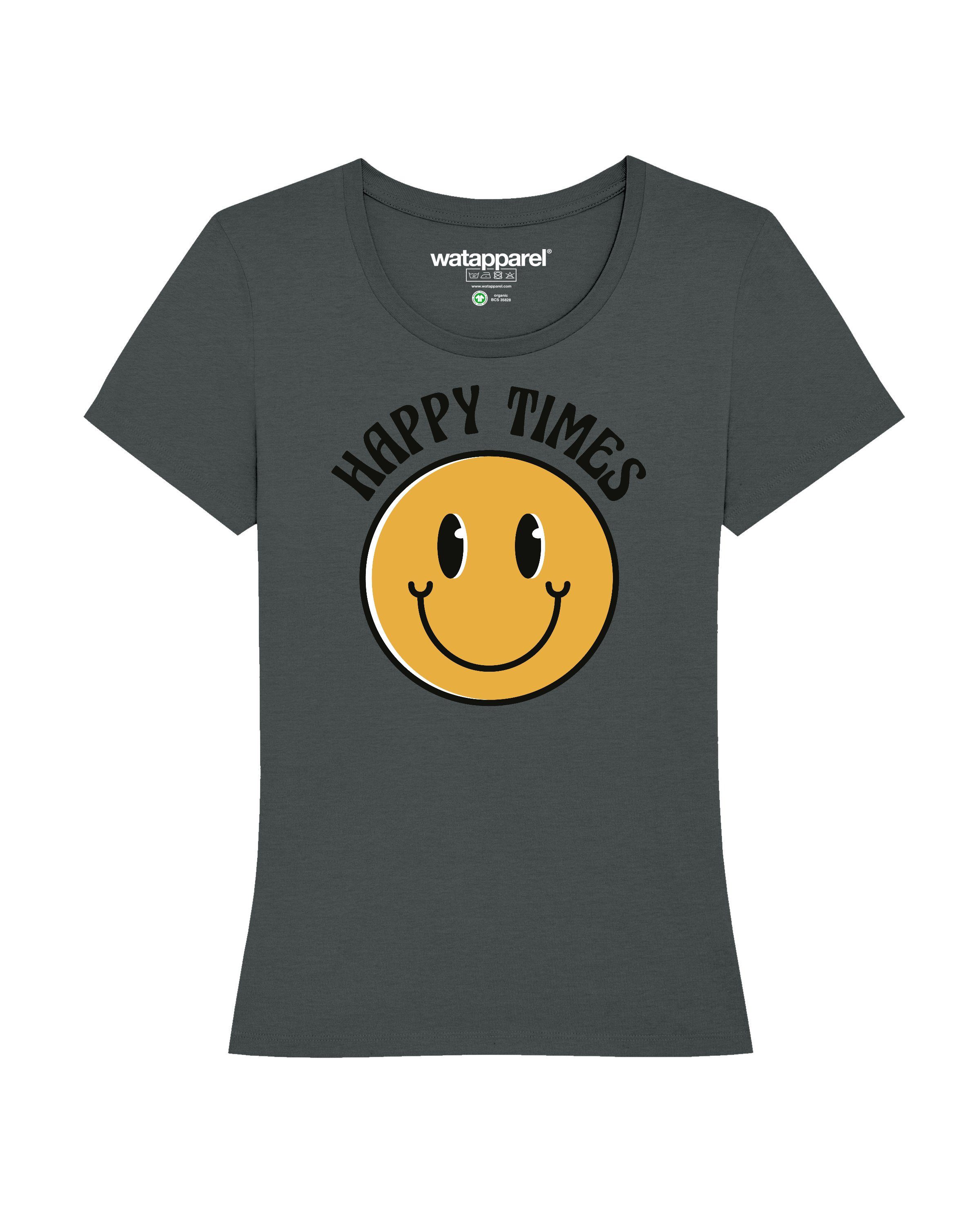wat? Apparel antrazit emoji (1-tlg) Happy smiley Print-Shirt times
