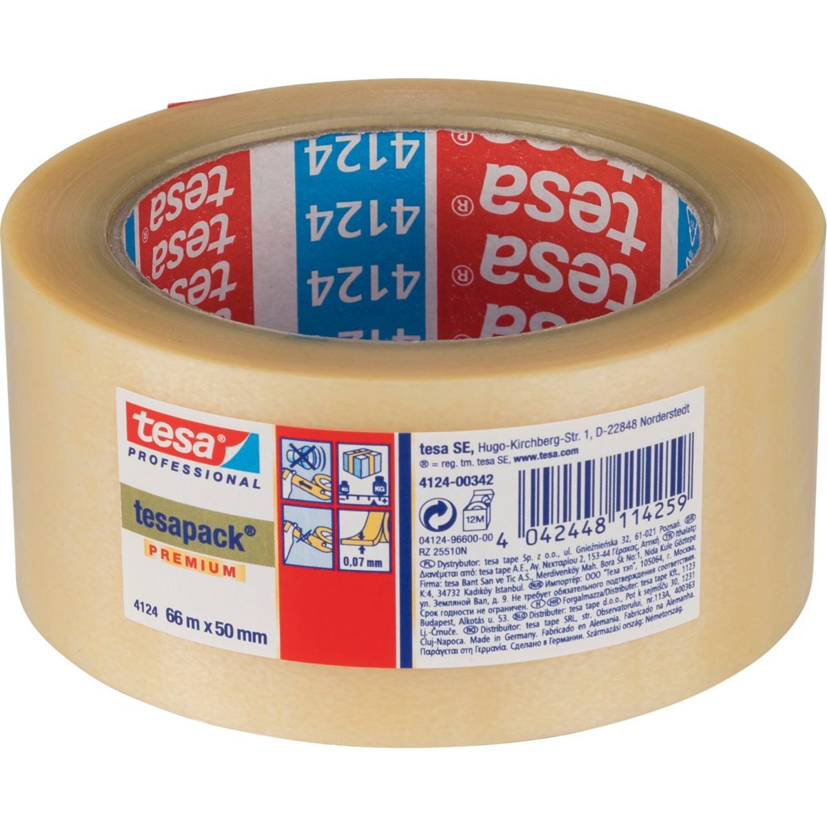 Paket-Klebeband Packband 66m x 50mm PVC transparent 04124