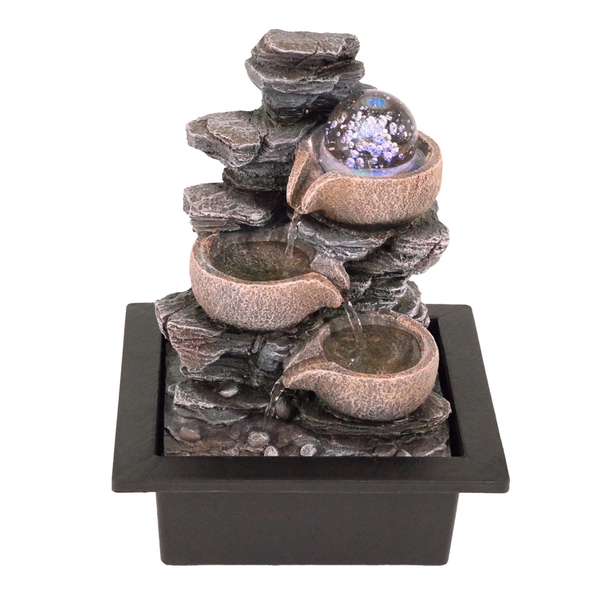 Lemodo Zimmerbrunnen Tischbrunnen mit drehender Kugel und Beleuchtung, mit günstig online kaufen