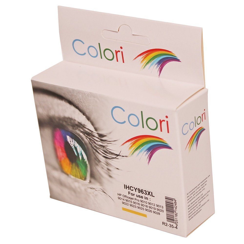 Colori Tintenpatrone (Kompatible Druckerpatrone für HP 963XL Gelb OfficeJet Pro 9010 9012, 4e 9015 9015e 9016 9018 9019 9020 9022 9022e 9023 9025 9025e 9026 9028)