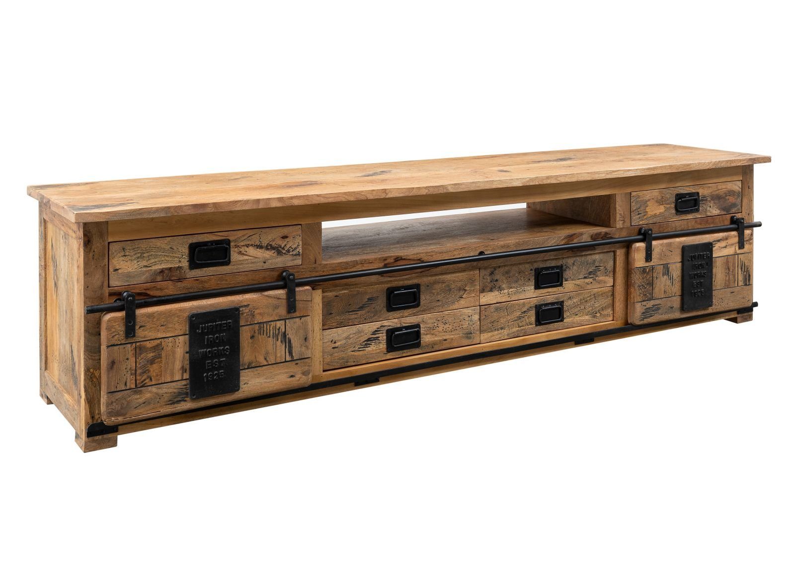 Massivmoebel24 TV-Board (Massivholz), TV-Board Mango 240x50x60 natur lackie günstig online kaufen