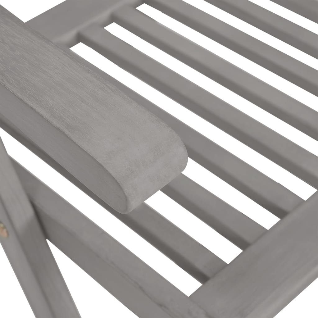 Akazienholz mit Stk. Gartenstuhl Auflagen 8 Gartenstühle Grau furnicato Verstellbare