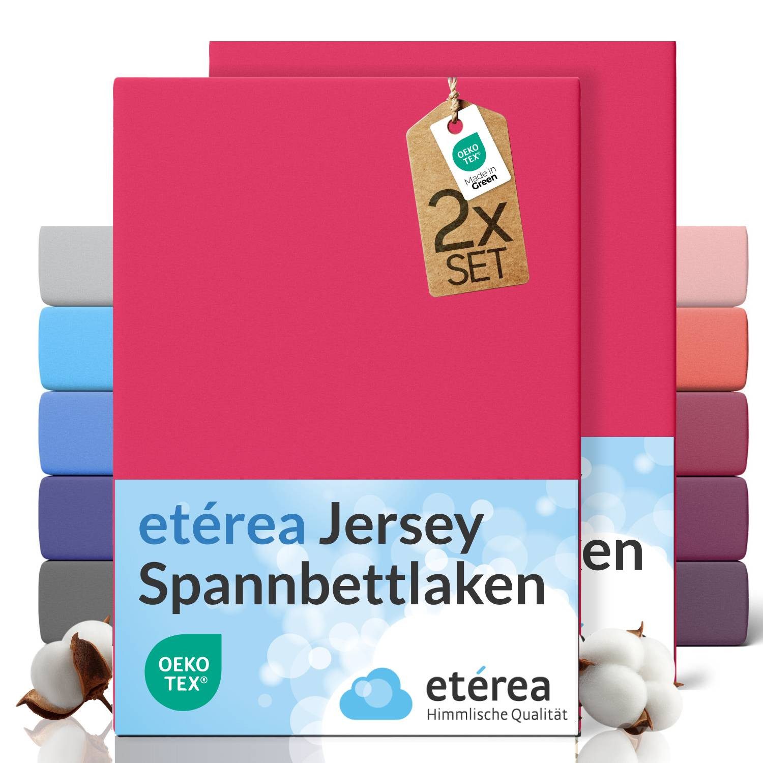 etérea Himmlische Qualität Spannbettlaken etérea Comfort Jersey 2er Set Spannbettlaken, Jersey, Gummizug: rundum, (2 Stück)