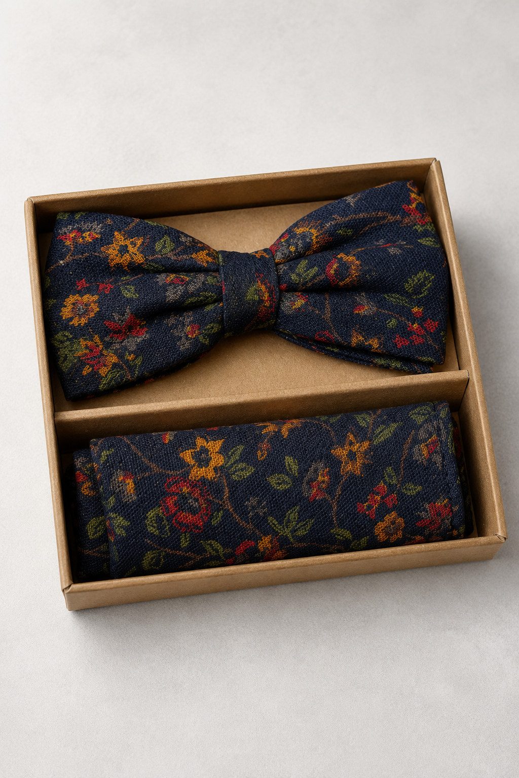 Prince Bowtie Fliege - Set Fliege Einsteckt - Baumwollfliege floral Herren Fliege