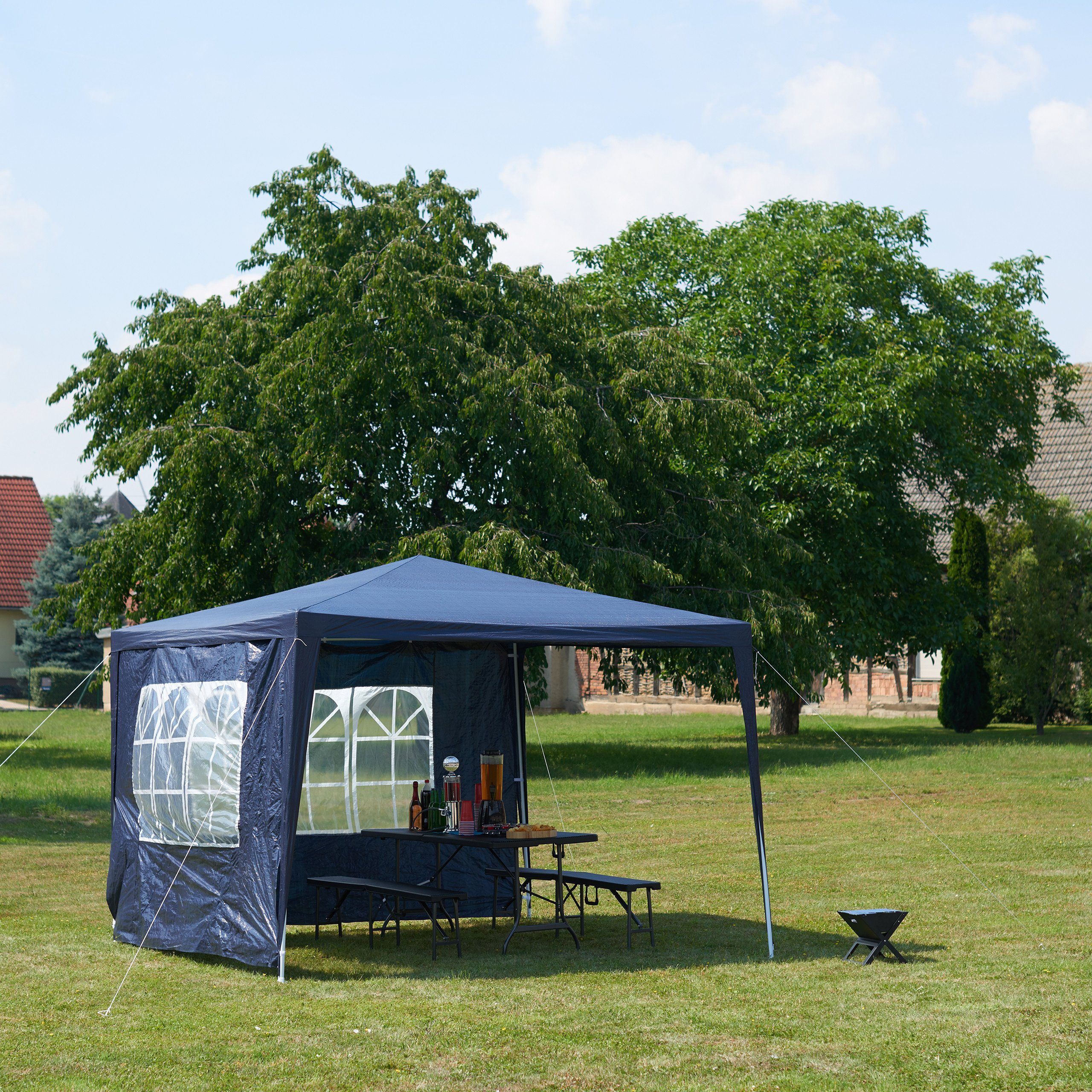 relaxdays Pavillon 3x3 m mit 2 günstig online kaufen