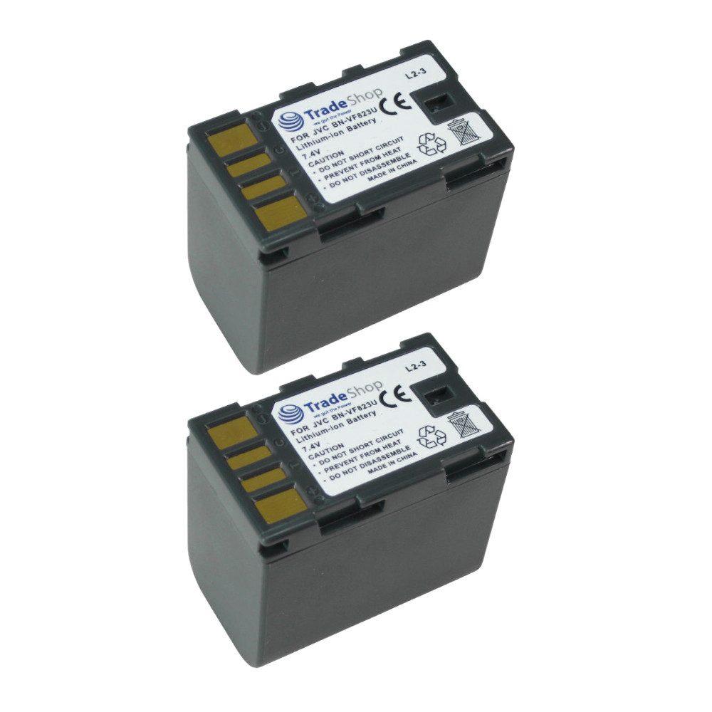 Trade-Shop 2x Akku passend für JVC BN-VF808 BN-VF808U BN-VF815 BN-VF815U BN-VF823 Kamera-Akku Li-Ion 2900 mAh (7,4 V)