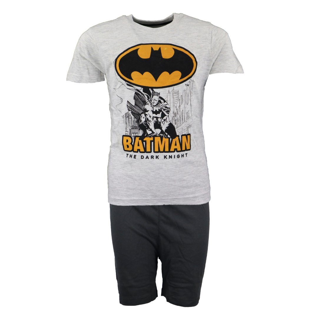 DC Comics Schlafanzug DC Comics Batman Kinder kurz Pyjama Gr. 104 bis 134 Grau