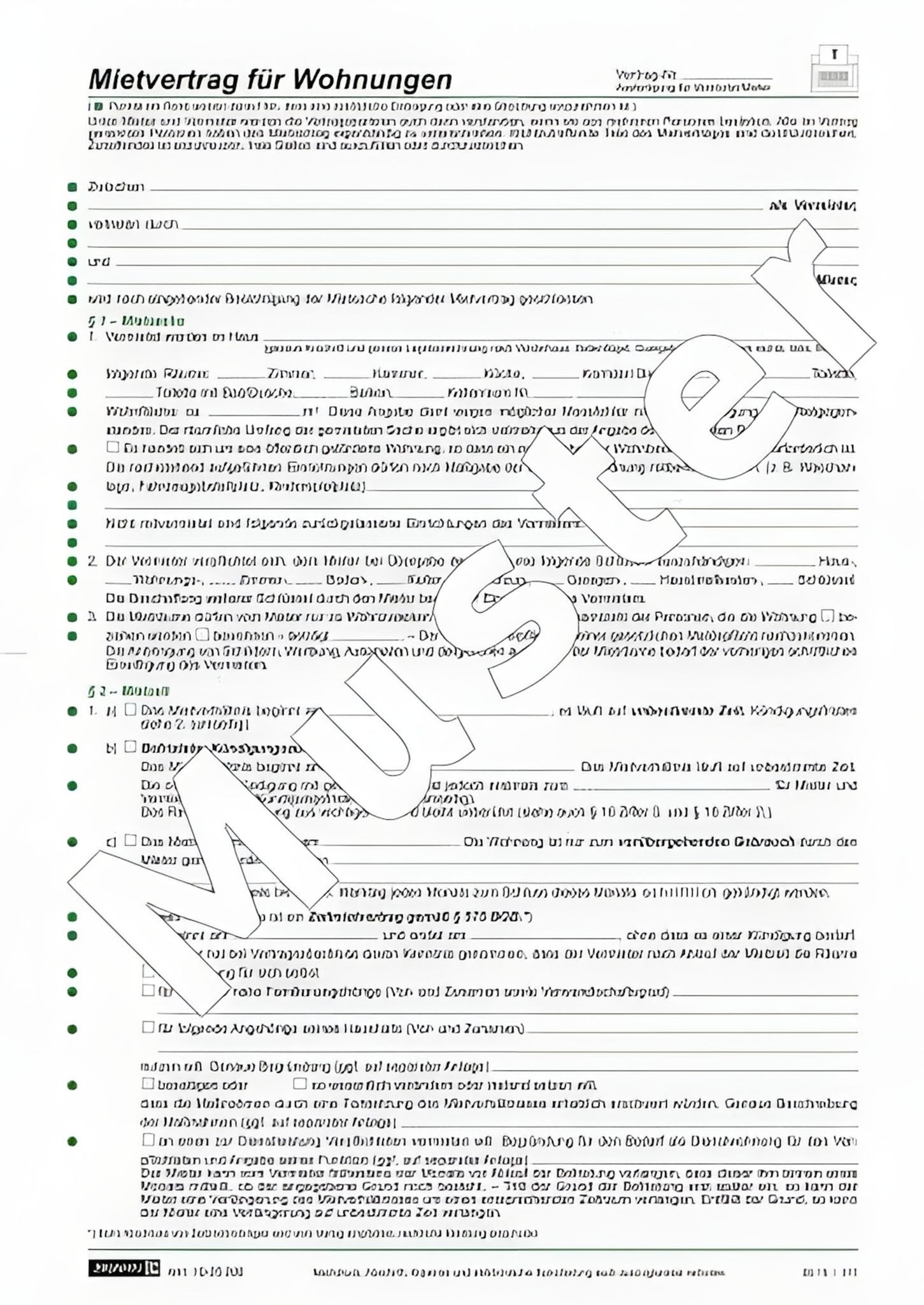 BRUNNEN Formularblock BRUNNEN Vertragsformular Mietvertrag Wohnungen A4 6 Blatt
