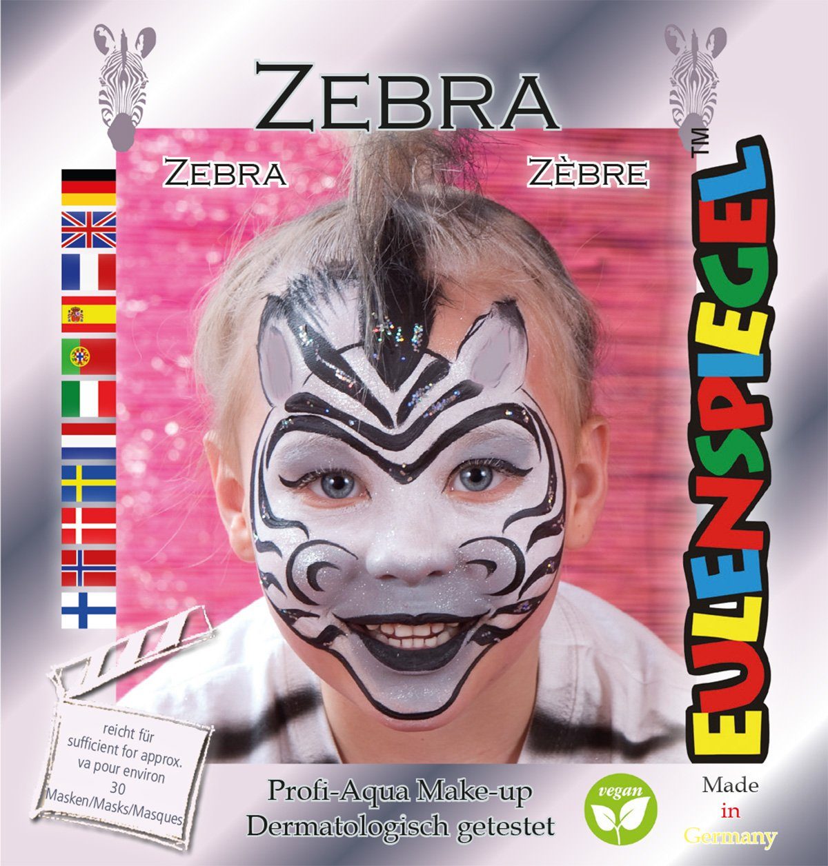 Eulenspiegel Schmink-Set Zebra, 1-tlg.