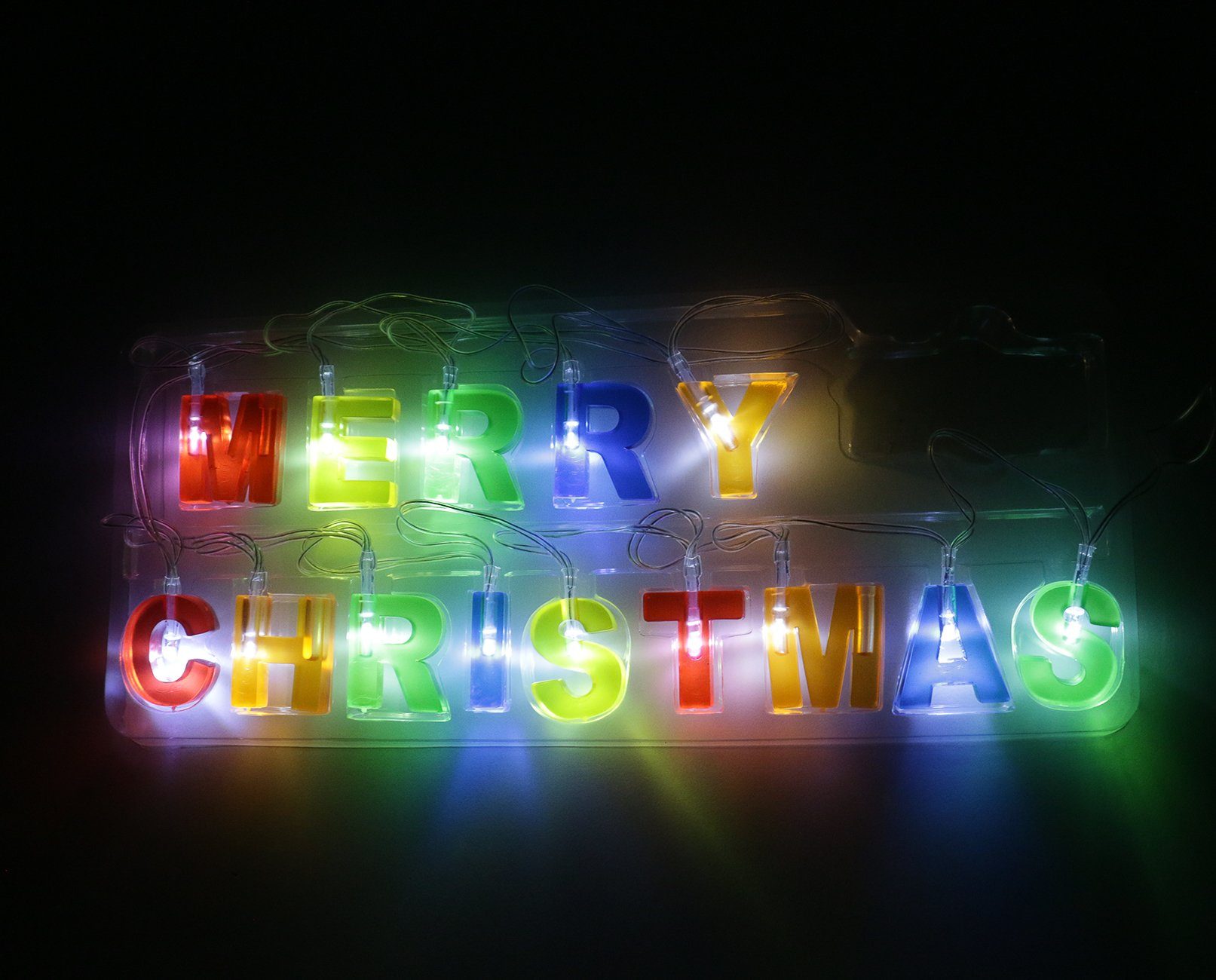 Bubble-Store LED-Lichterkette Weihnachtsdeko, Buchstaben Lichterkette Merry Christmas | Lichterketten