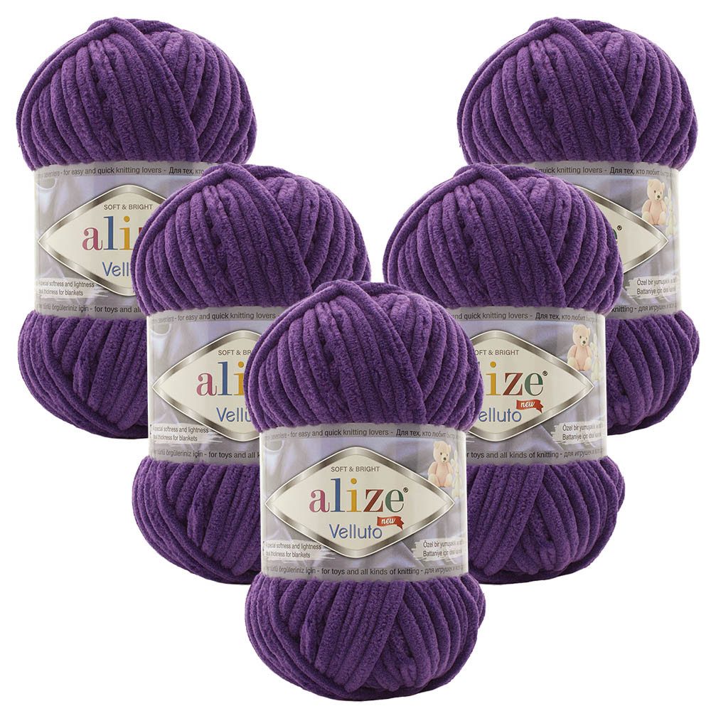 Alize 5 x ALIZE Velluto Häkelwolle, 68 m, Chenillegarn,Kuschelweich für Bab günstig online kaufen