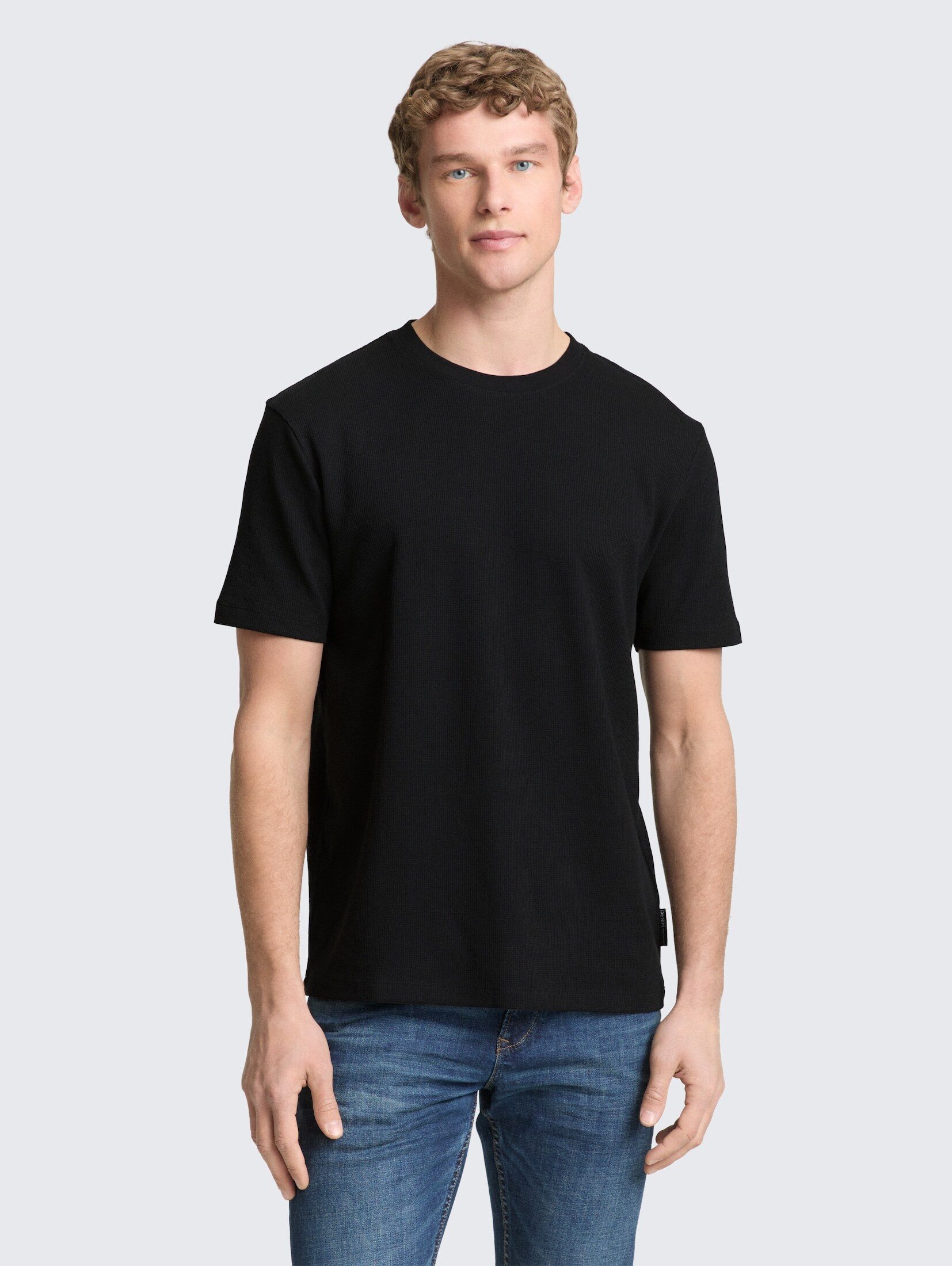 TOM TAILOR Denim T-Shirt T-Shirt mit Waffelstruktur