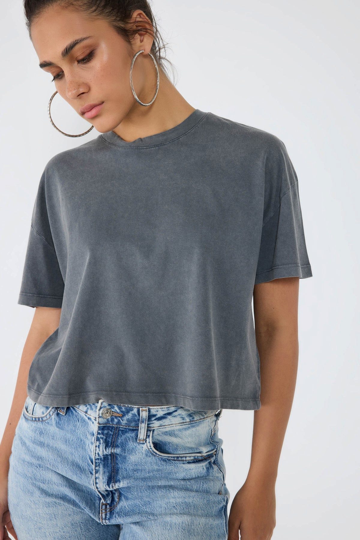 T-Shirt Basic-T-Shirt mit Rundhalsausschnitt