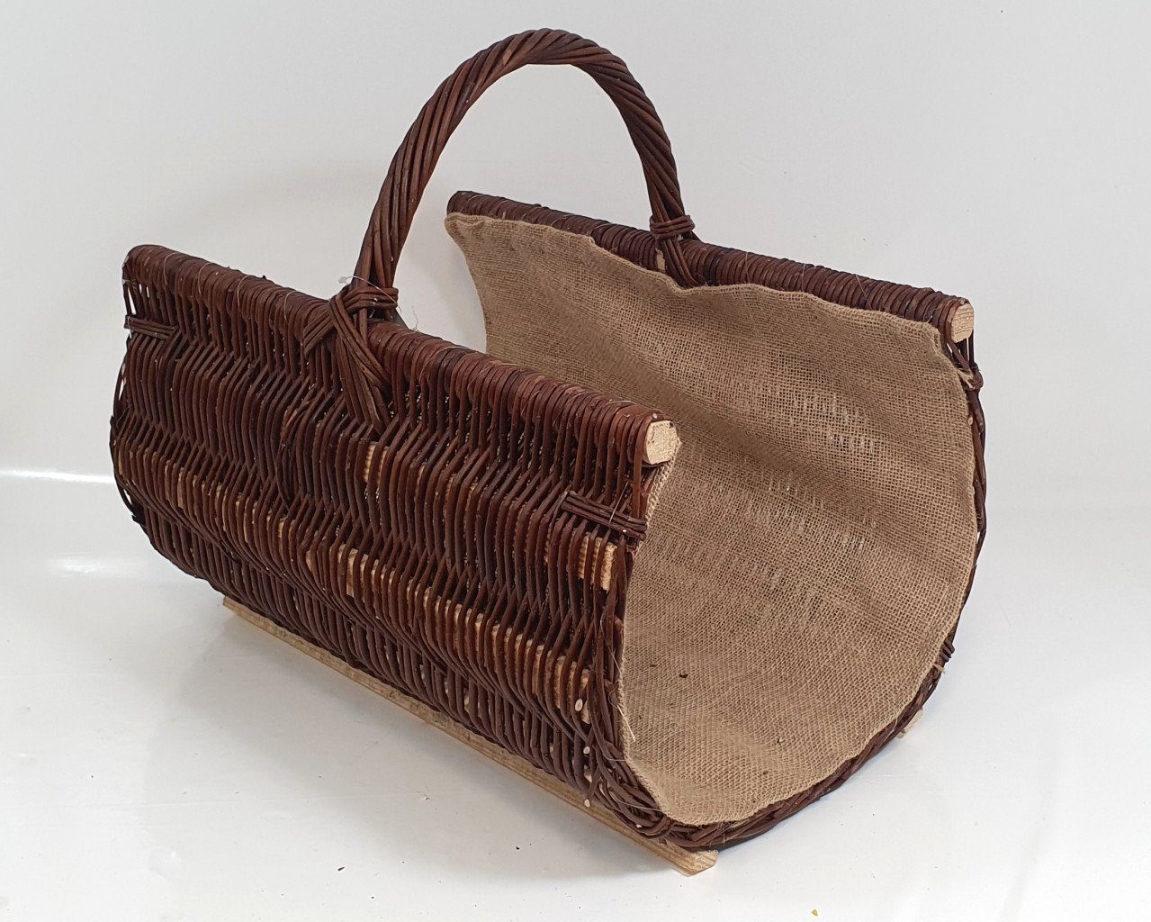 Figurendiscounter Kaminholzkorb Brennholzkorb mit Jute braun klein
