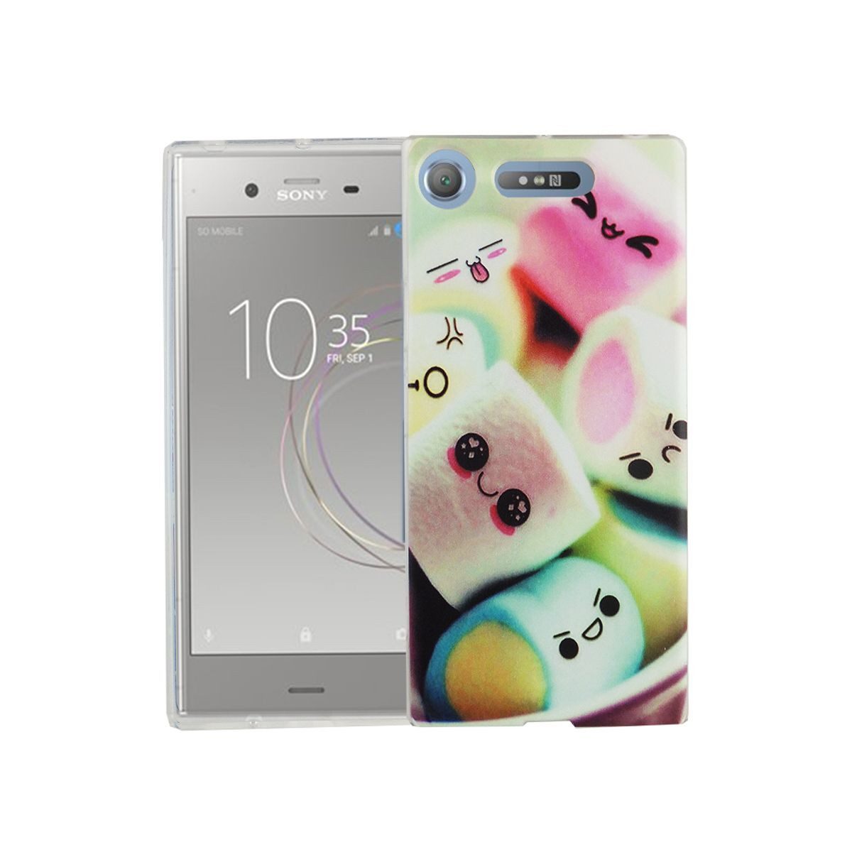 König Design Handyhülle Sony Xperia XZ1, Sony Xperia XZ1 Handyhülle Bumper Backcover Mehrfarbig