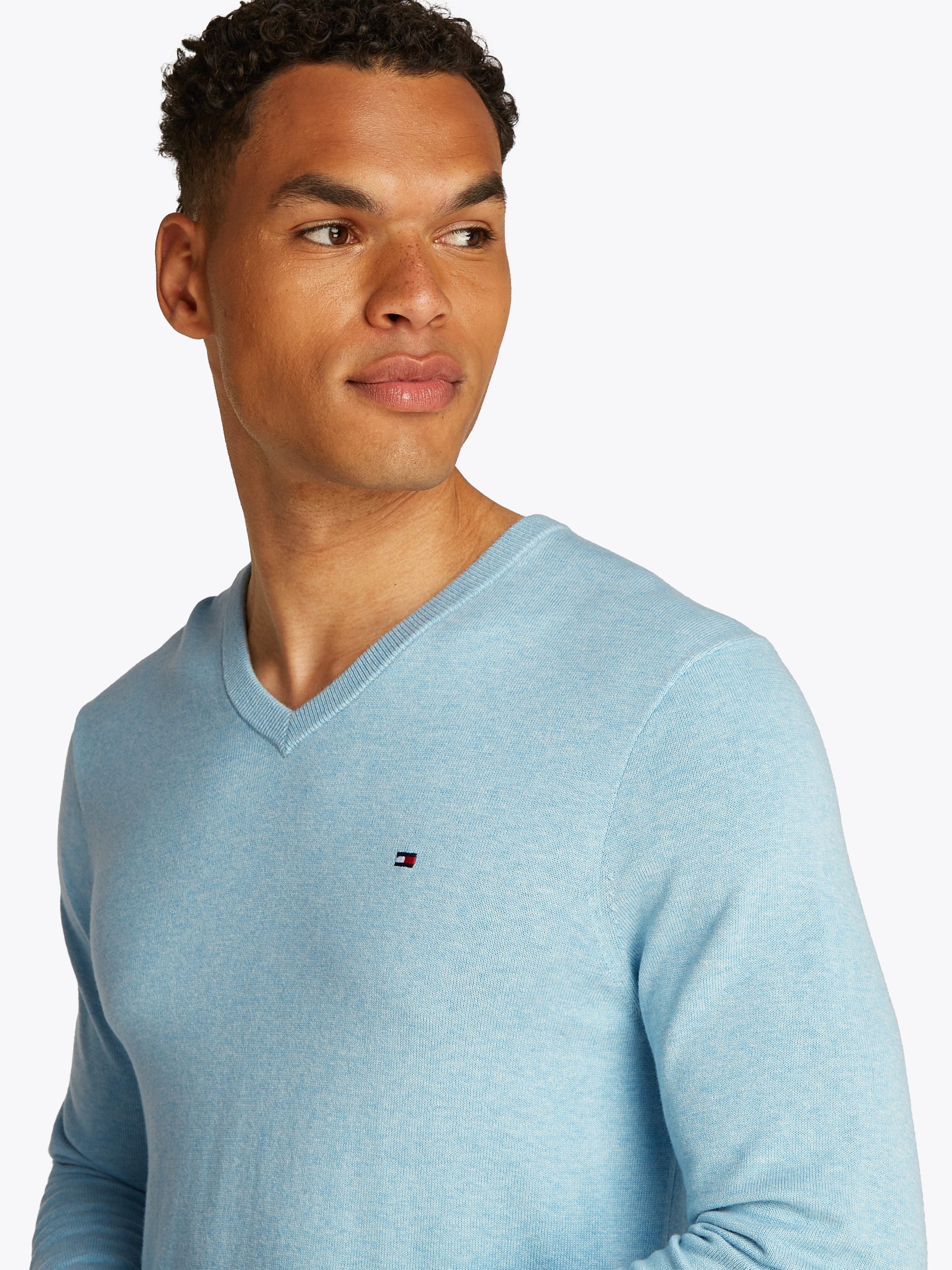 Tommy Hilfiger Strickpullover ESSENTIAL COTTON V NECK mit V-Ausschnitt und günstig online kaufen