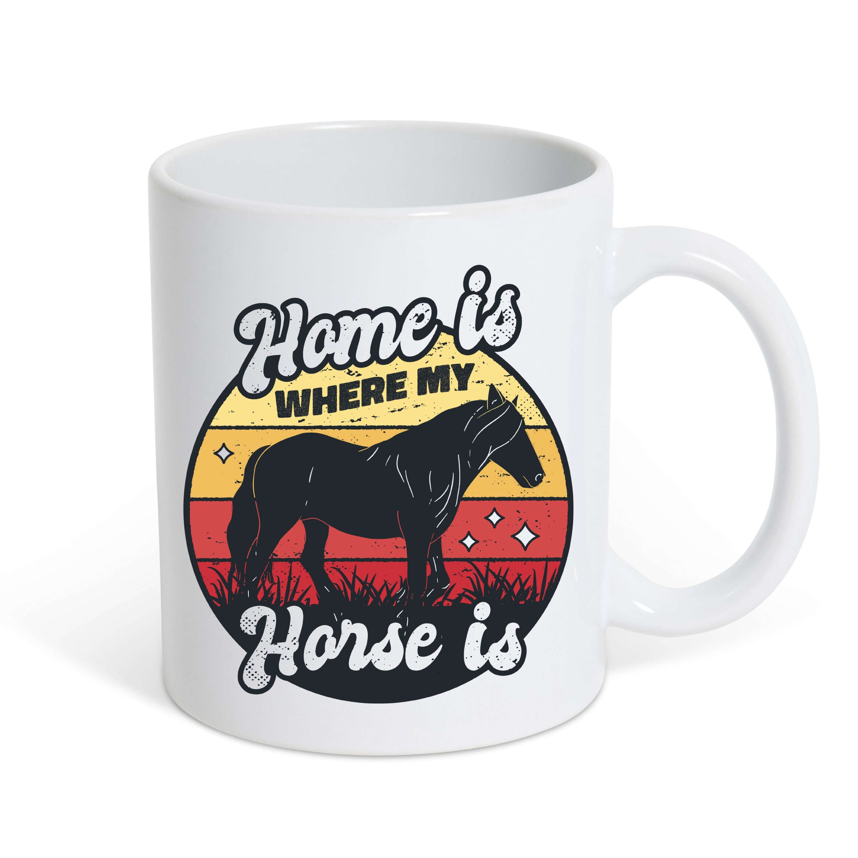 Youth Pferd My Horse Designz mit Geschenk, Weiss Frontprint Is Kaffeetasse Where Keramik, Home Tasse Is