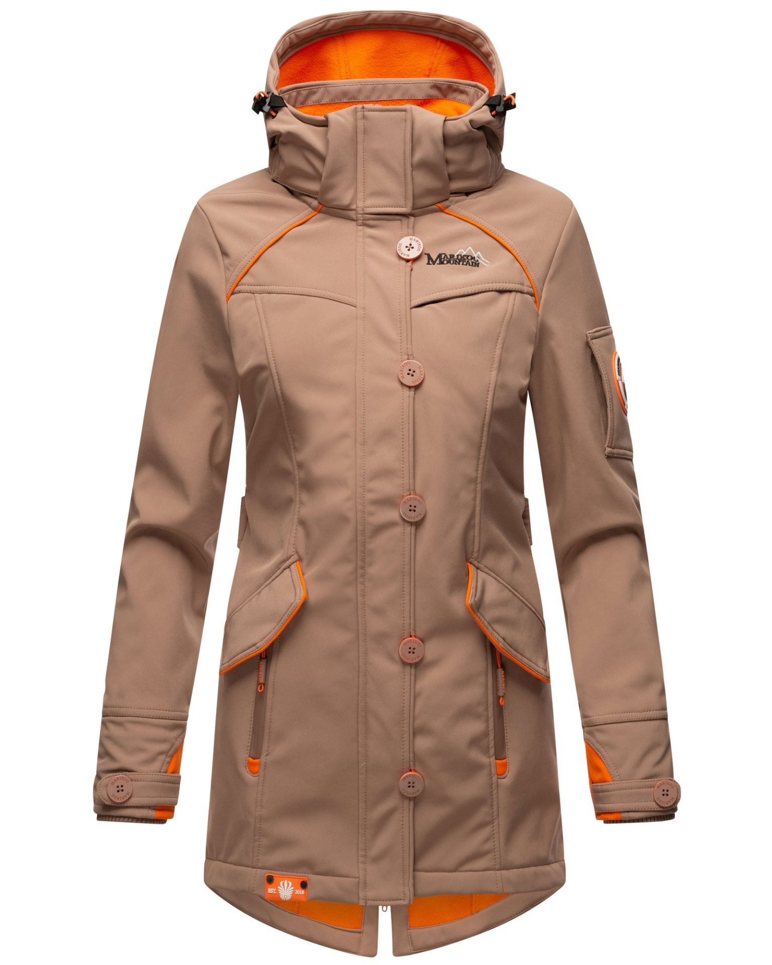 Marikoo Softshelljacke mit Kapuze – Outdoorjacke wind- und wasserabweisend Softshelljacke mit Fleecefutter und abnehmbarer Kapuze – Bild 2 von 5