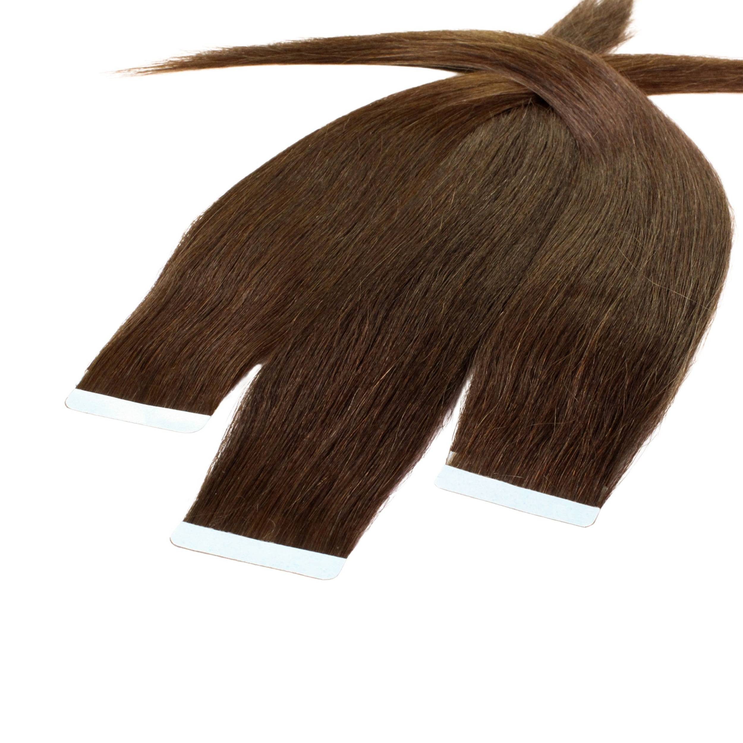 hair2heart Echthaar-Extension Tape Extensions glatt #6/3 Dunkelblond Gold 60cm