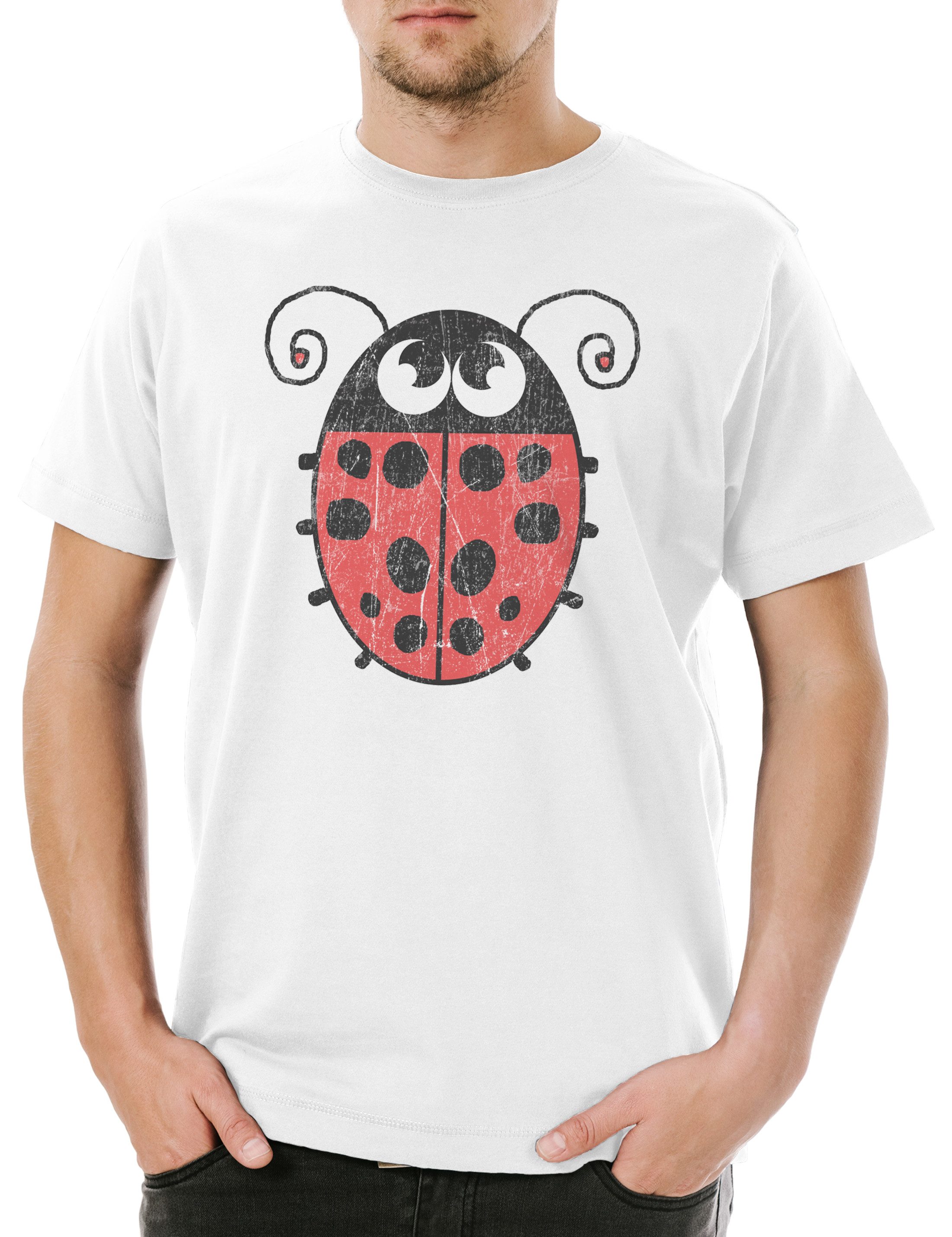 Urban Backwoods Print-Shirt Ladybug I Herren T-Shirt Marienkäfer Käfer Beetle Sweet Cute Comic (1-tlg) Punkte Points Point Toon