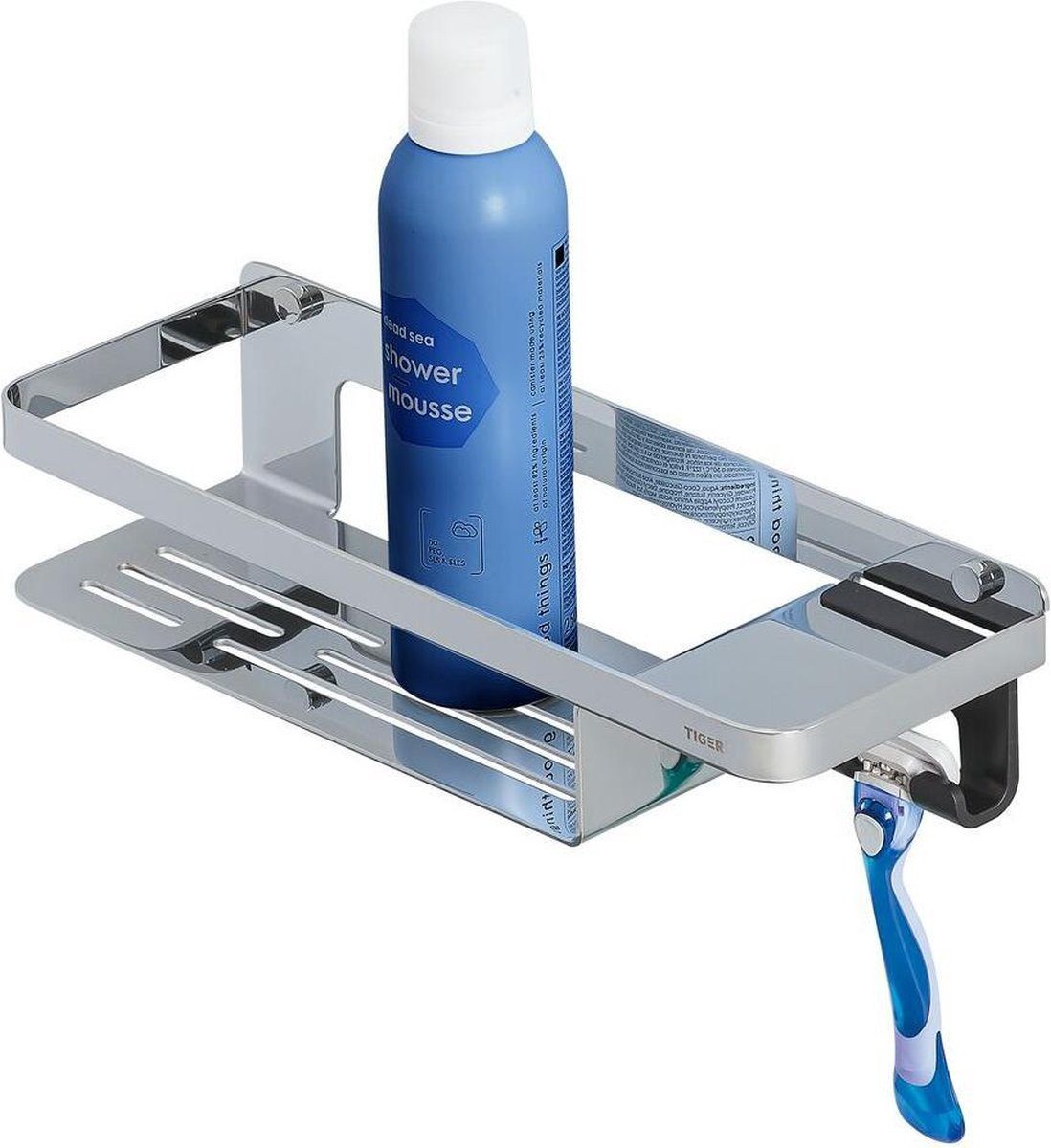 Tiger Duschkorb Caddy Doucherek mit Haken 32 cm Chrom