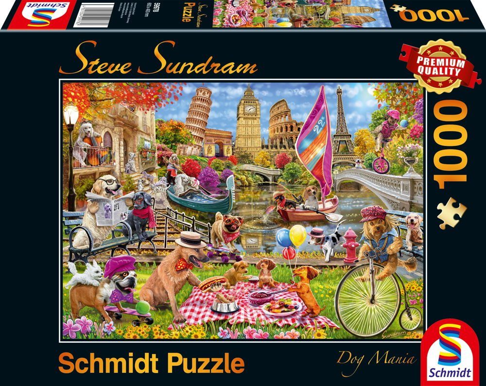 Schmidt Spiele Puzzle Steve Sundram Mania Hundewahnsinn 59978, 1000 Puzzleteile | Puzzle