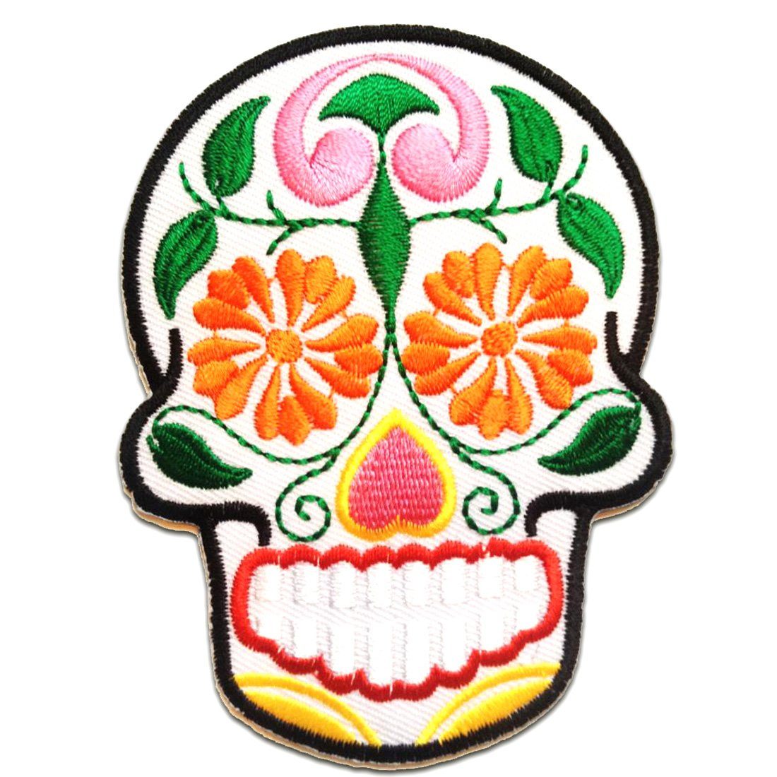 Catch the Patch Aufnäher Bügelbild, Aufbügler, Applikationen, Patches, Flicken, zum aufbügeln, Polyester, Totenkopf Skelett - Größe: 7.1 x 9.4 cm
