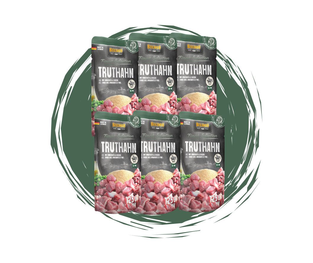 Belcando Belcando Frischebeutel Bundle - 6x125g verschiedene Sorten 6x Truthahn, Nassfutter für: Hunde