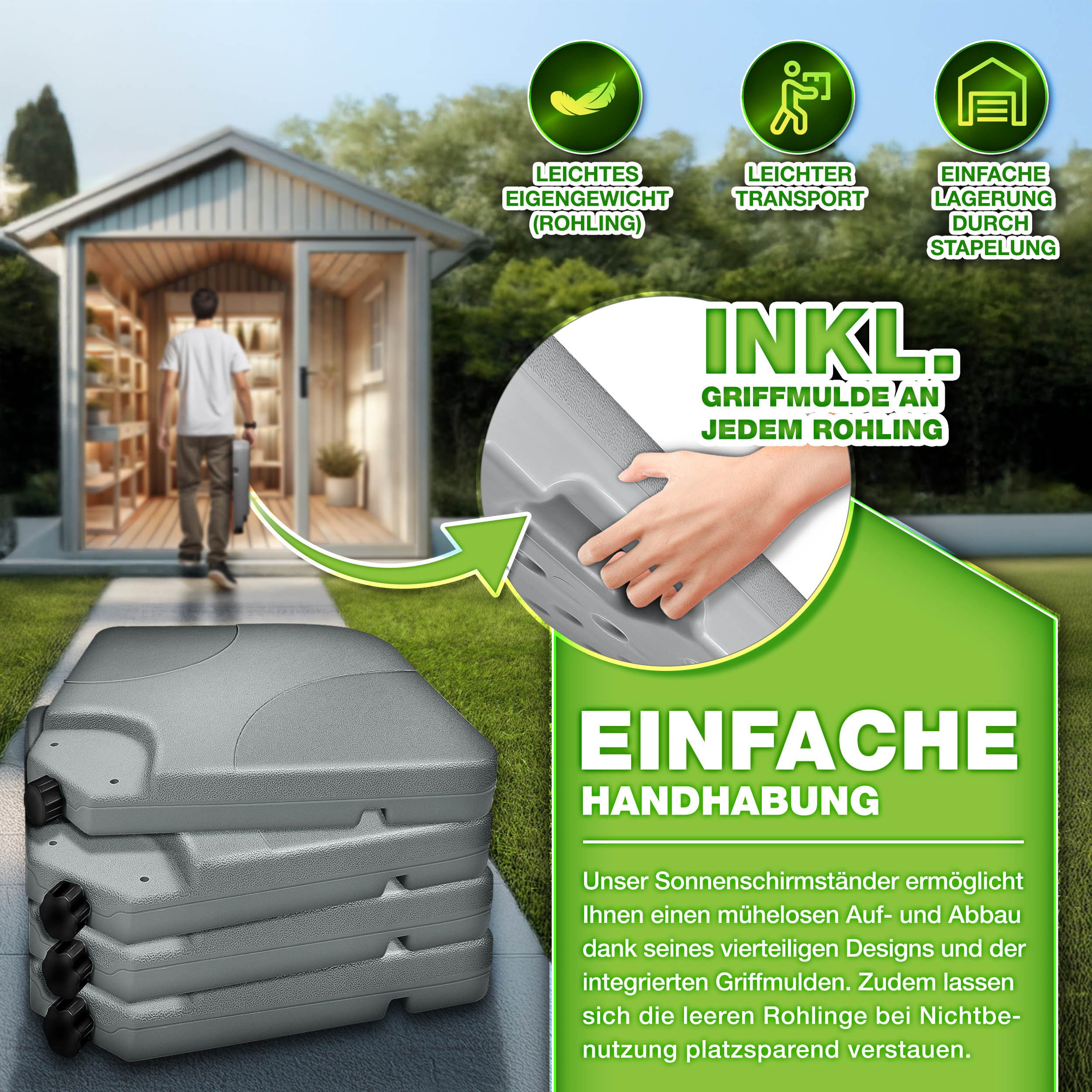 tillvex Sonnenschirm tillvex® Sonnenschirmständer 60L / günstig online kaufen