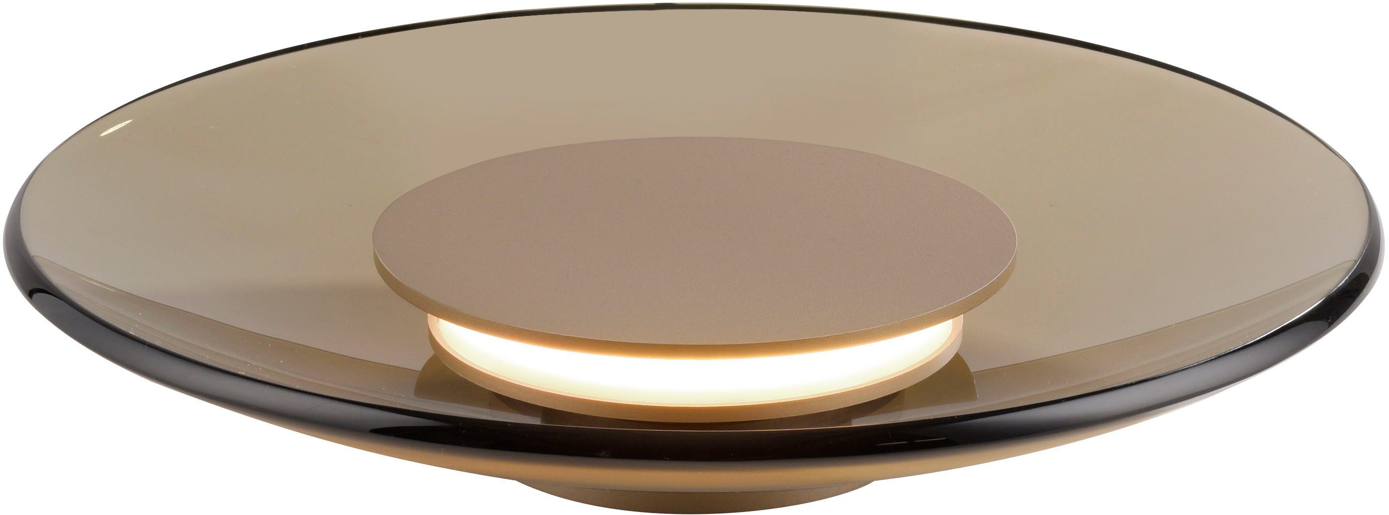 Neuhaus PURE LED Tischleuchte PURE Moon, LED fest integriert, Warmweiß, Stufenloses dimmen per Touchdimmer, Glas amberfarben