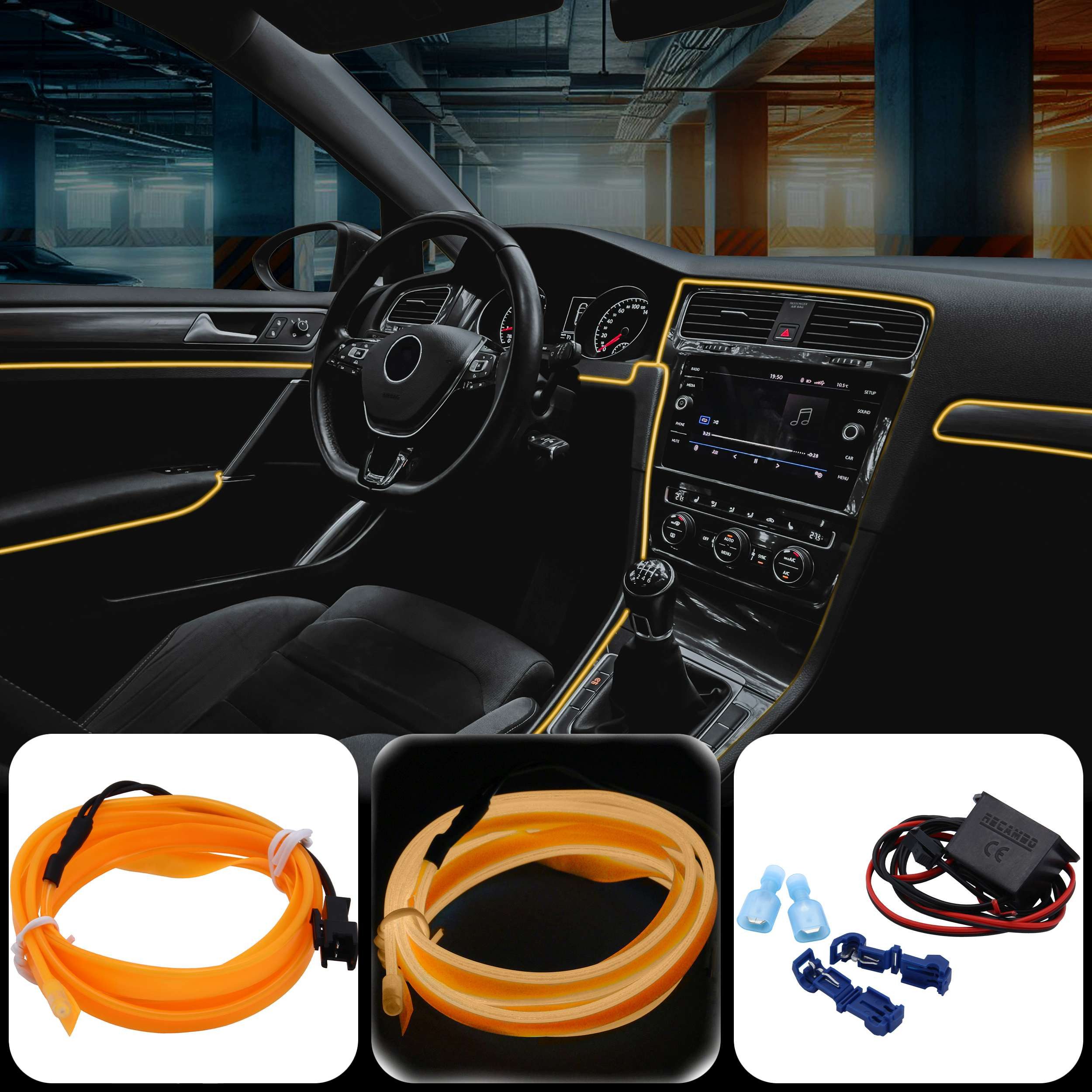 RECAMBO LED-Stripe-Profil Innenraumbeleuchtung Auto, Ambiente Beleuchtung, günstig online kaufen