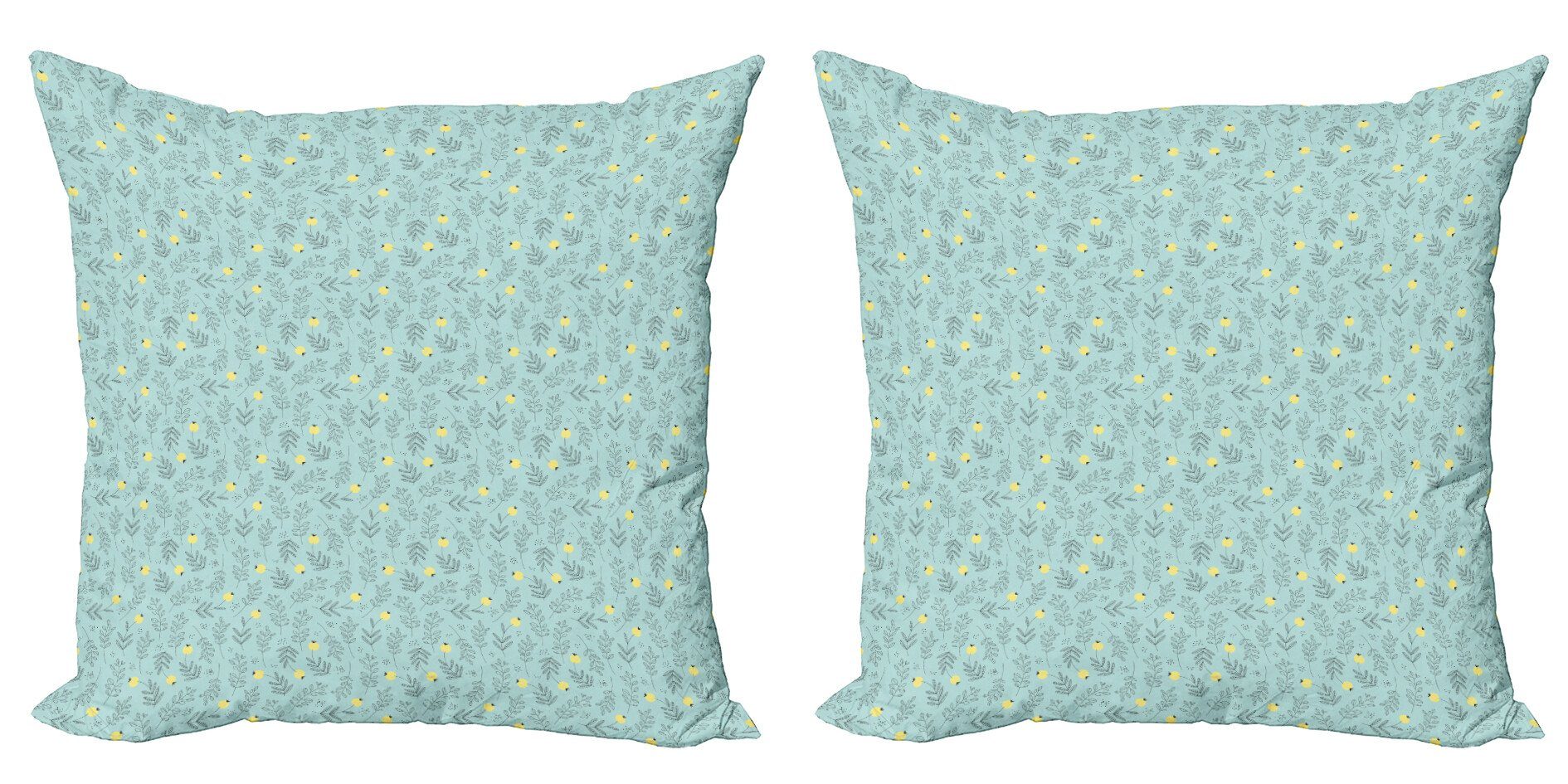 Modern Doppelseitiger Abakuhaus Kissenbezüge mit Runde Blättern Flora (2 Botanisch Digitaldruck, Accent Stück),
