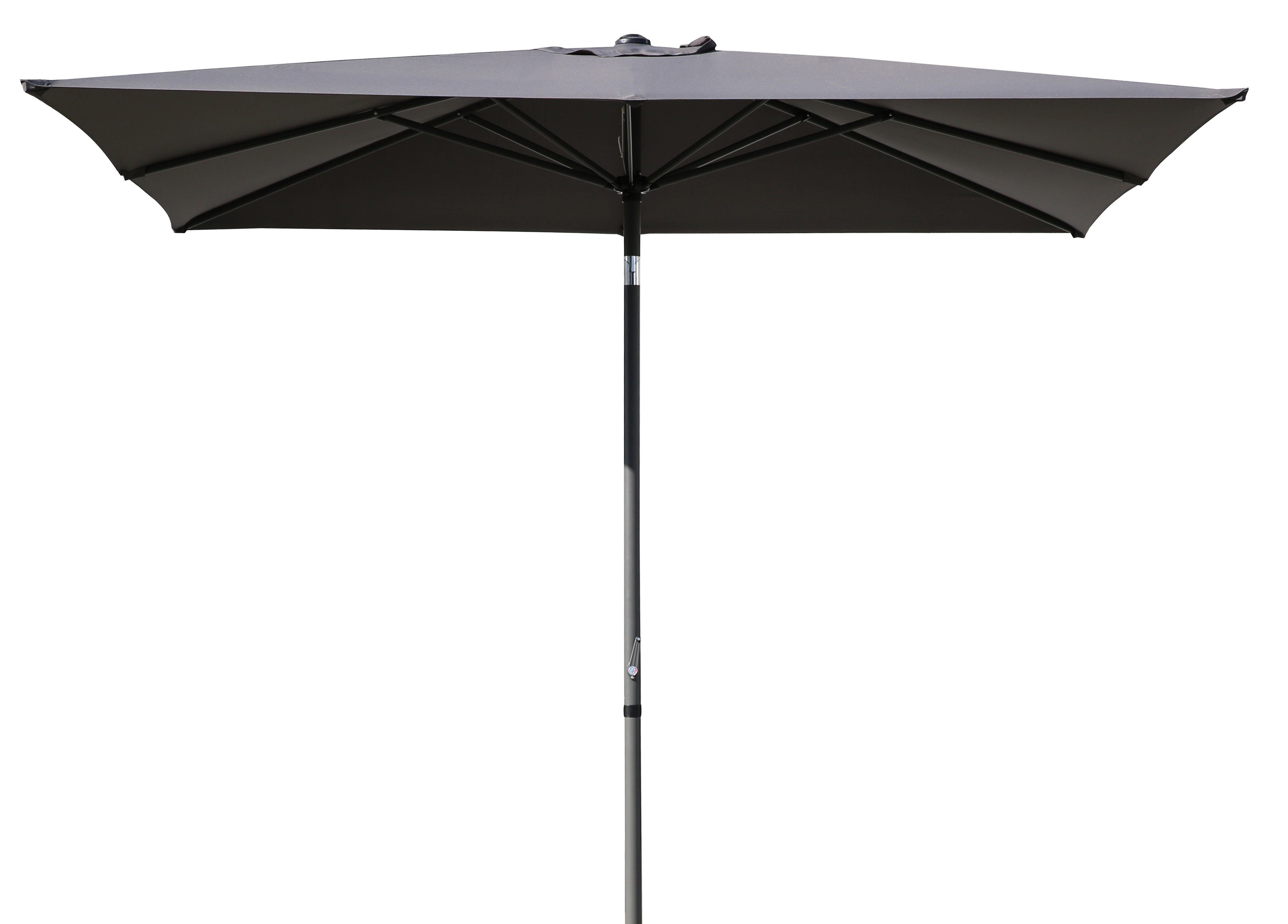 Gardissimo Sonnenschirm New Sunrise 3x2 m anthrazit Kurbelschirm knickbar Gartenschirm, LxB: 200x300 cm, Spar-Set, 1 Sonnenschirm, mit Kurbel / Kippfunktion / UV-Schutz 50+