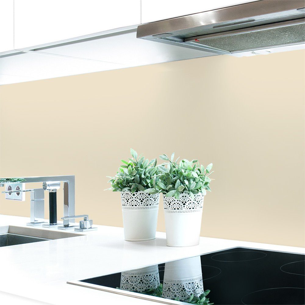 DRUCK-EXPERT Küchenrückwand Küchenrückwand Gelbtöne Unifarben Premium Hart-PVC 0,4 mm selbstklebend Perlweiß ~ RAL 1013