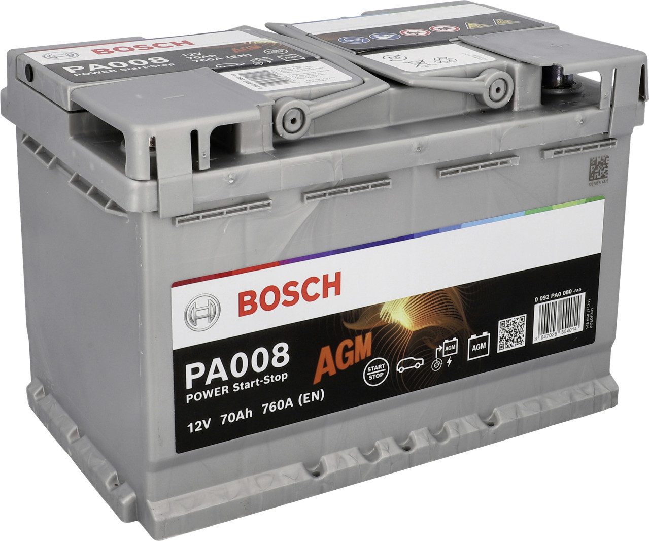 BOSCH Bosch Starterbatterie AGM 70Ah 760A PowerLine Batterie