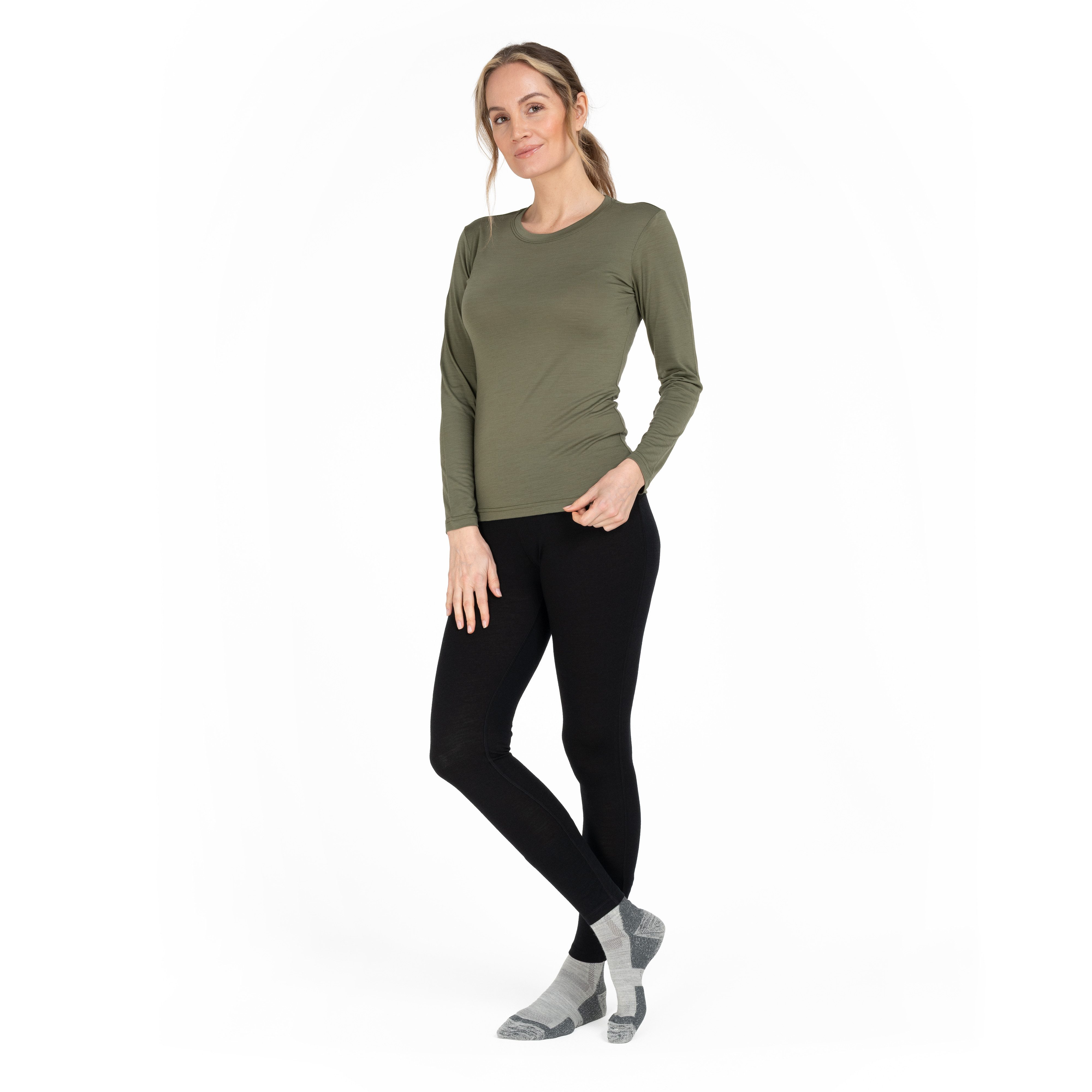 Alpenwert Langarmshirt Damen Longsleeve aus Merinowolle – atmungsaktiv & geruchsneutral Antibakteriell, Anti-Schweiß-Geruch, Outdoor & Funktionsshirt