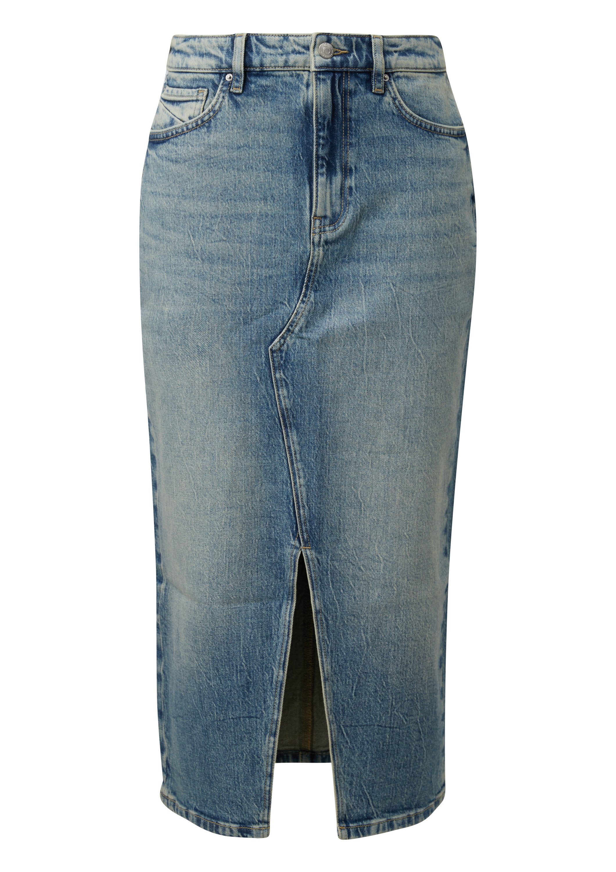 QS Midirock Rock High Rise Denim Midi-Rock günstig online kaufen