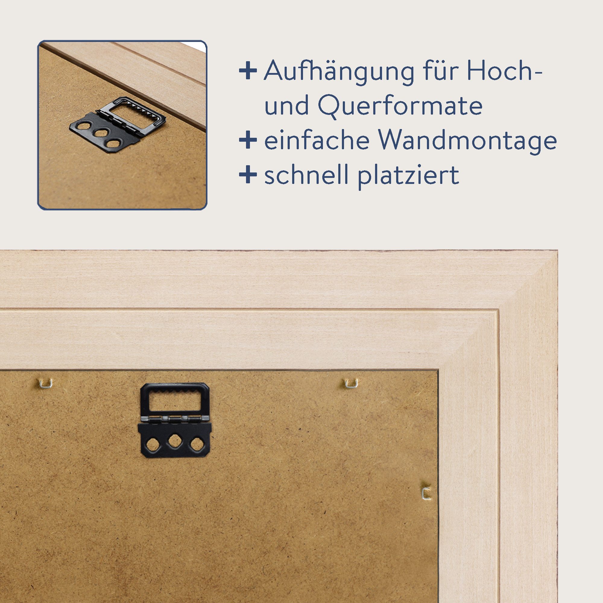 WANDStyle Wandspiegel H550, Vintage Spiegel Gold 50x60 cm, großer Wandspiegel Gold 50x60 Holz – Bild 5 von 5