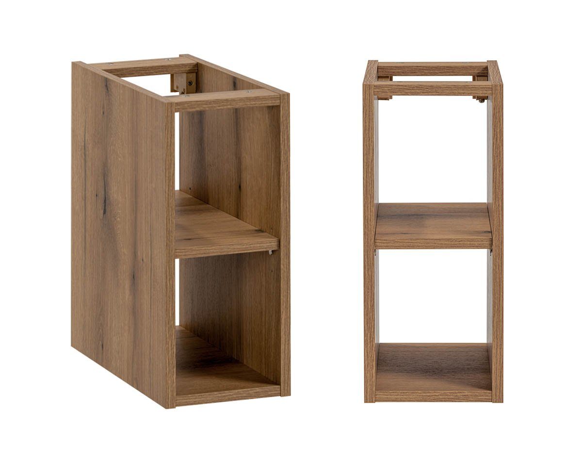 einfachgutemoebel Waschtisch-Set Badezimmer Waschplatz KARATA 140cm, Unterbau + Regal, kaschmir grey, (Badmöbel Set, 1-St., Doppel Waschtisch Unterschrank)